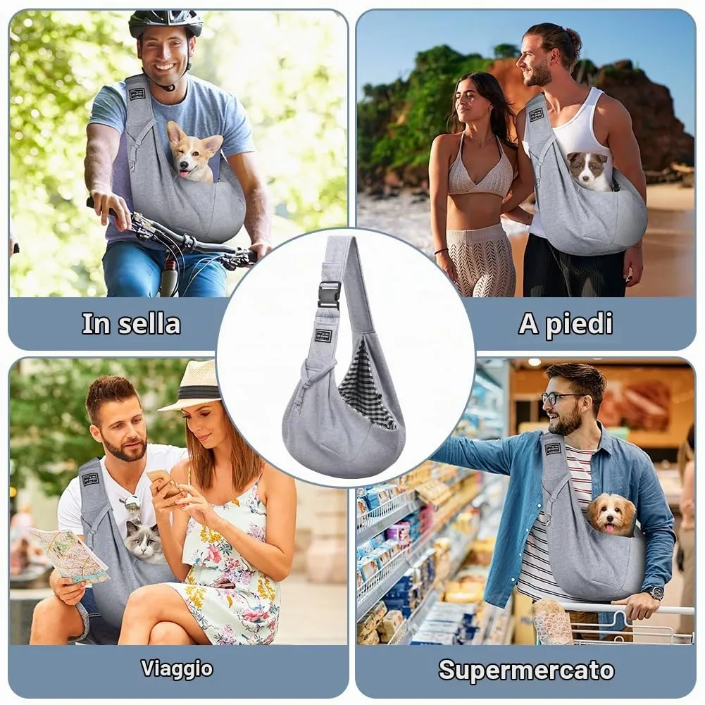 Adiwo Borsa da Viaggio per Cani e Gatti, Reversibile e Regolabile, fino a 7.5 kg - immagine 6