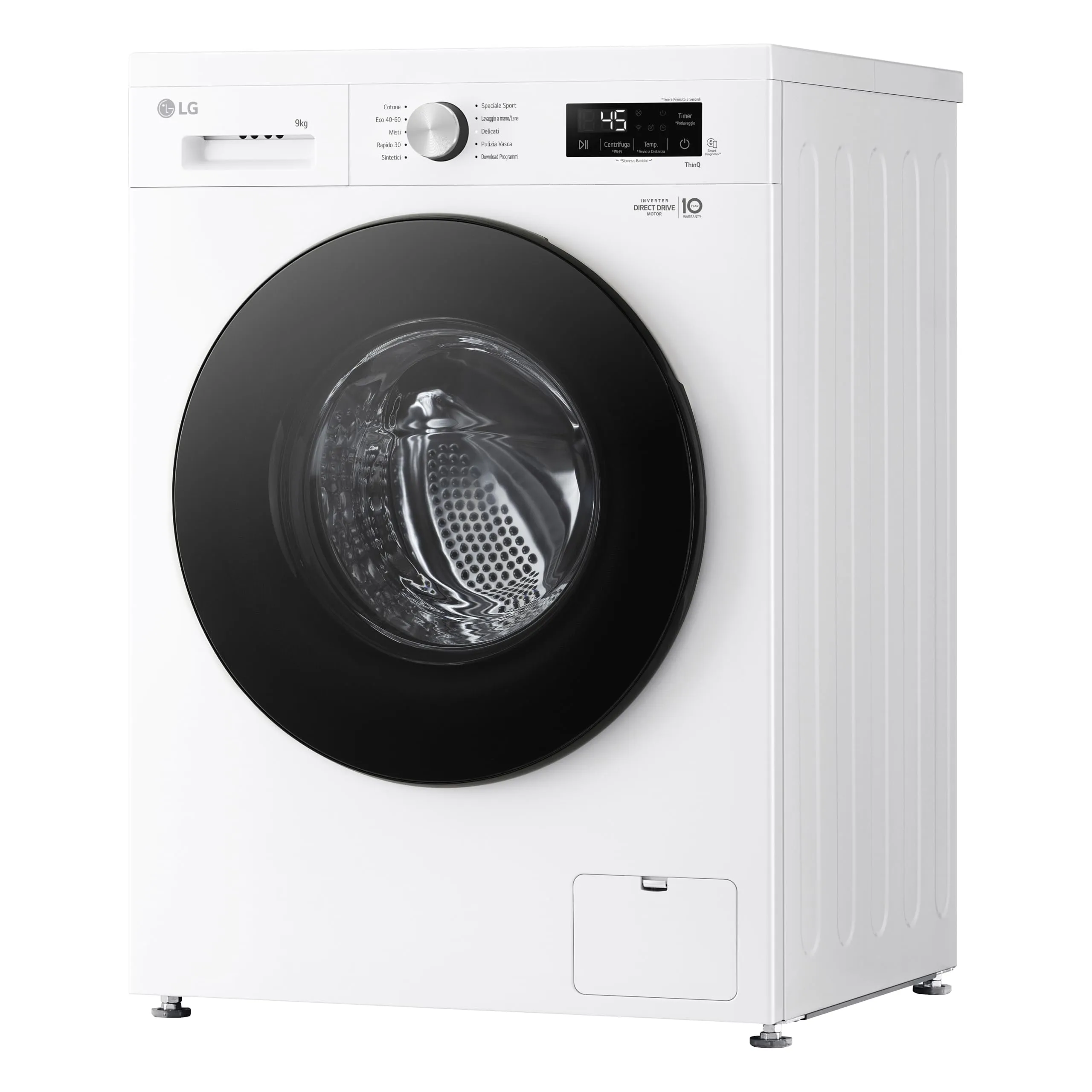 LG F4NX1009NWB Lavatrice 9 kg Carica Frontale Serie X1 Classe A 1400 giri Wi-Fi 6 Motion Direct Drive Allergy Care Essence White - immagine 12