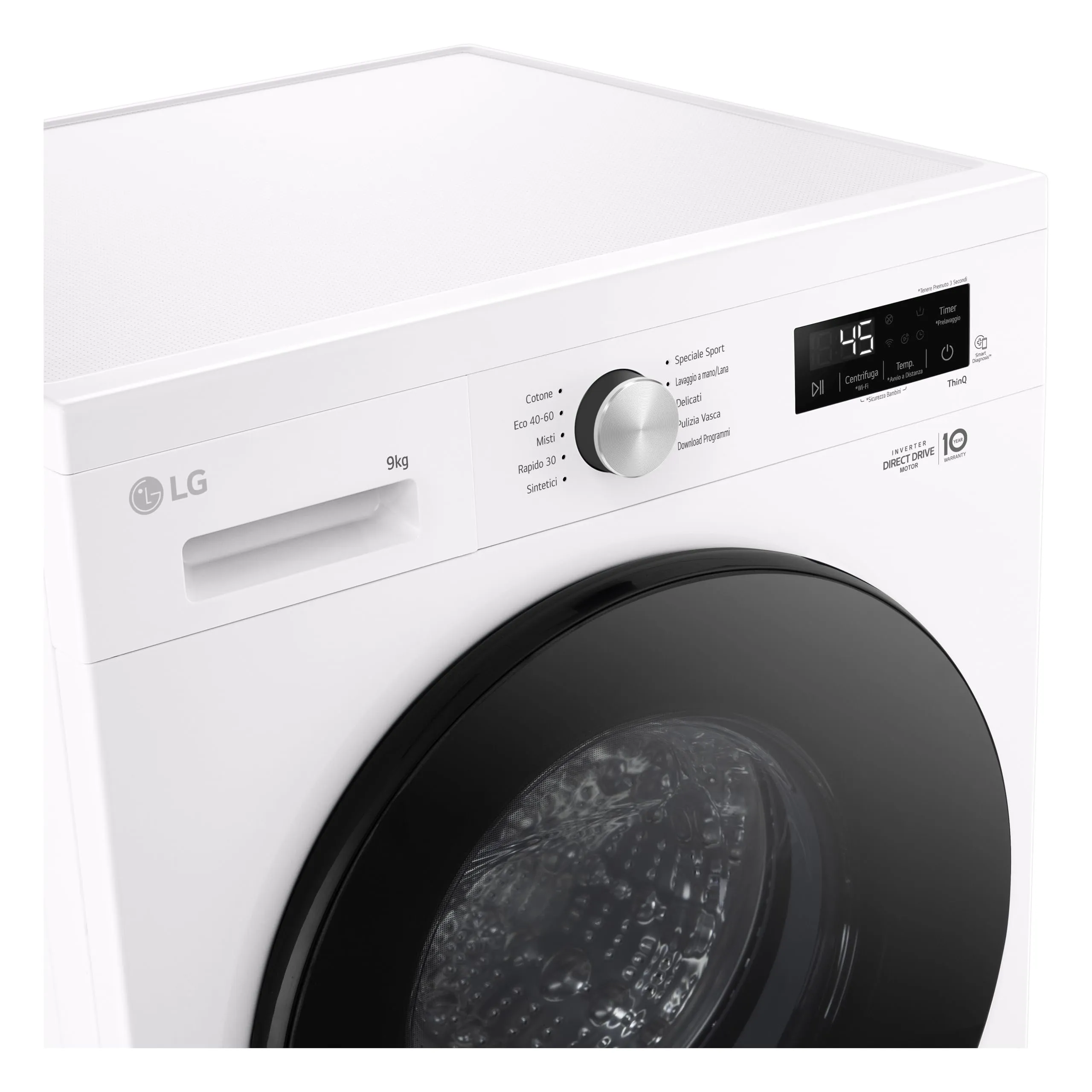 LG F4NX1009NWB Lavatrice 9 kg Carica Frontale Serie X1 Classe A 1400 giri Wi-Fi 6 Motion Direct Drive Allergy Care Essence White - immagine 14