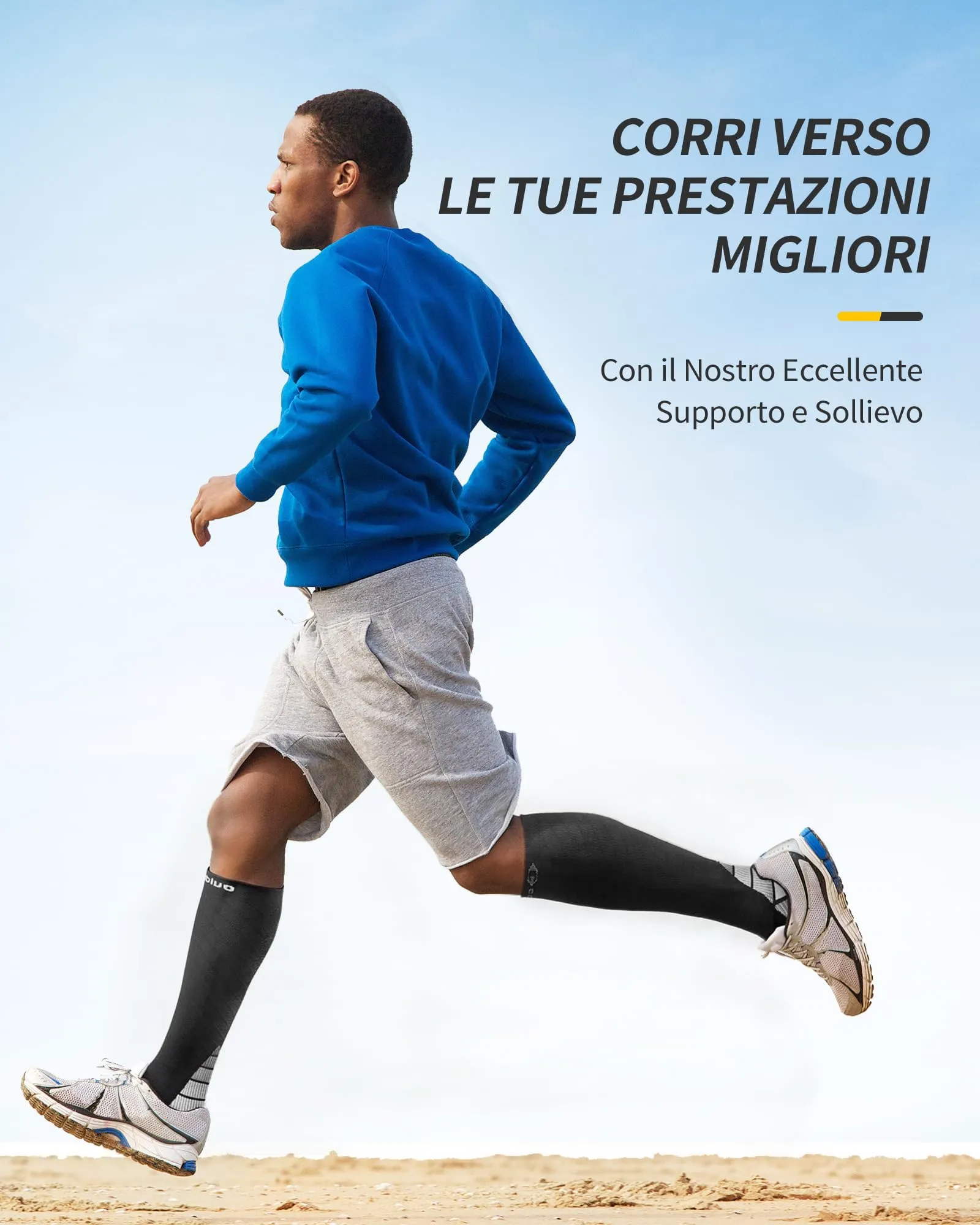 CAMBIVO Calze a Compressione Graduata Donna e Uomo 20-30 mmHg, 2 Paia - immagine 5