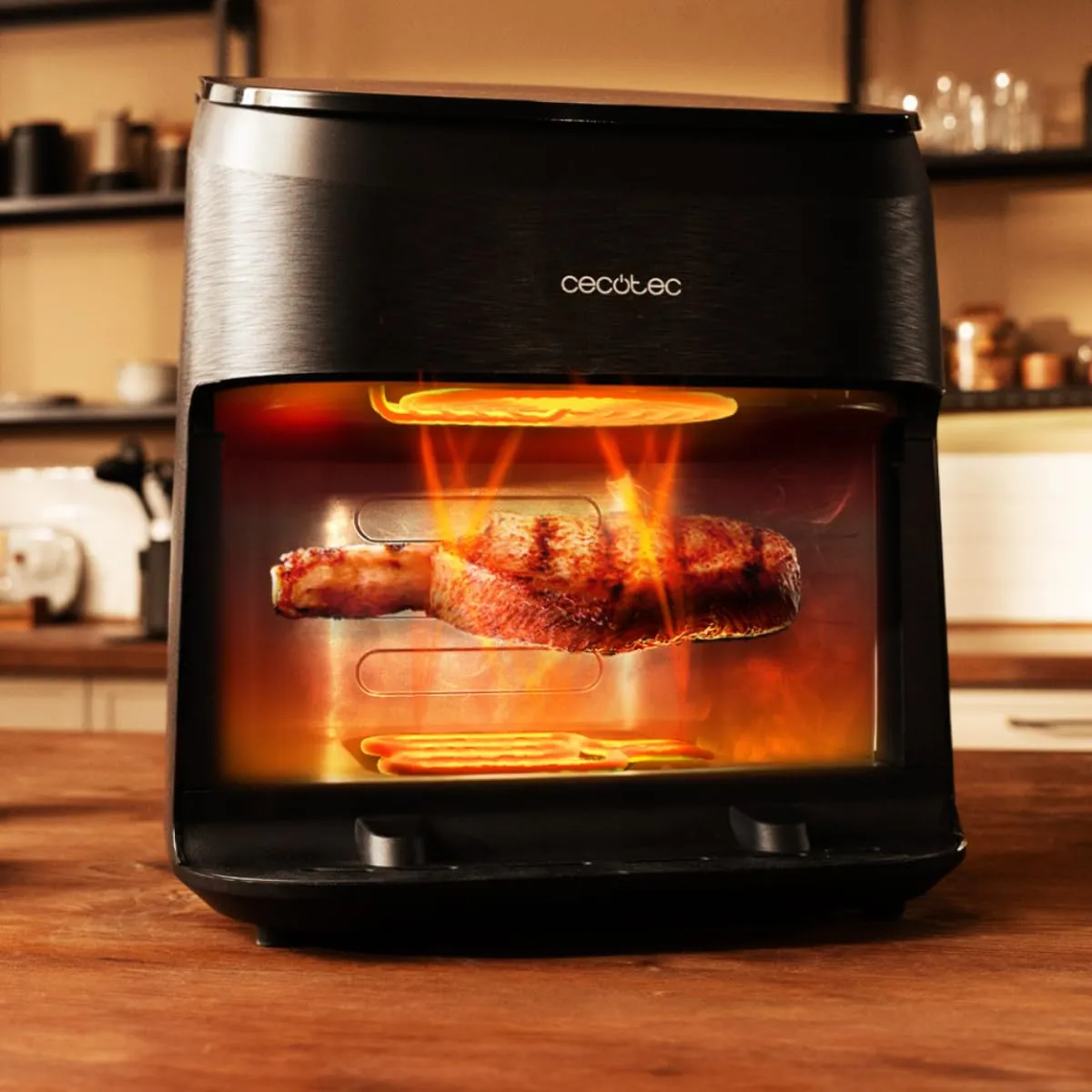 Cecotec Cecofry&Grill Smokin' 6500 Friggitrice ad Aria 6.5 Litri, 2200W, Piastra Grill e Affumicatore Integrato - immagine 5