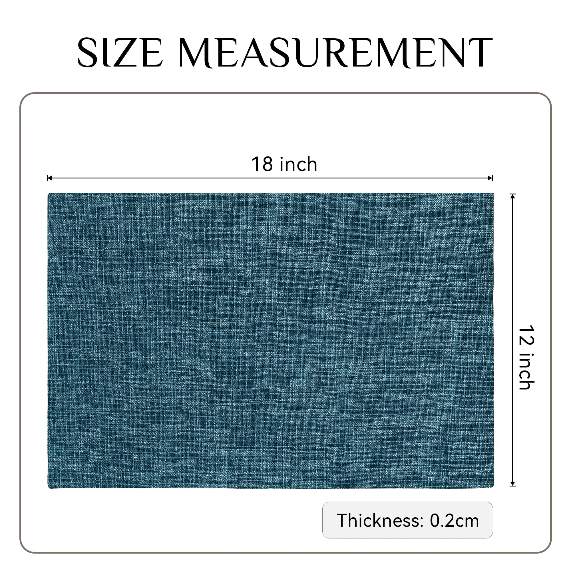 Softalker Set di 12 tovagliette in finto lino, 30,5 x 45,7 cm, blu navy - immagine 6