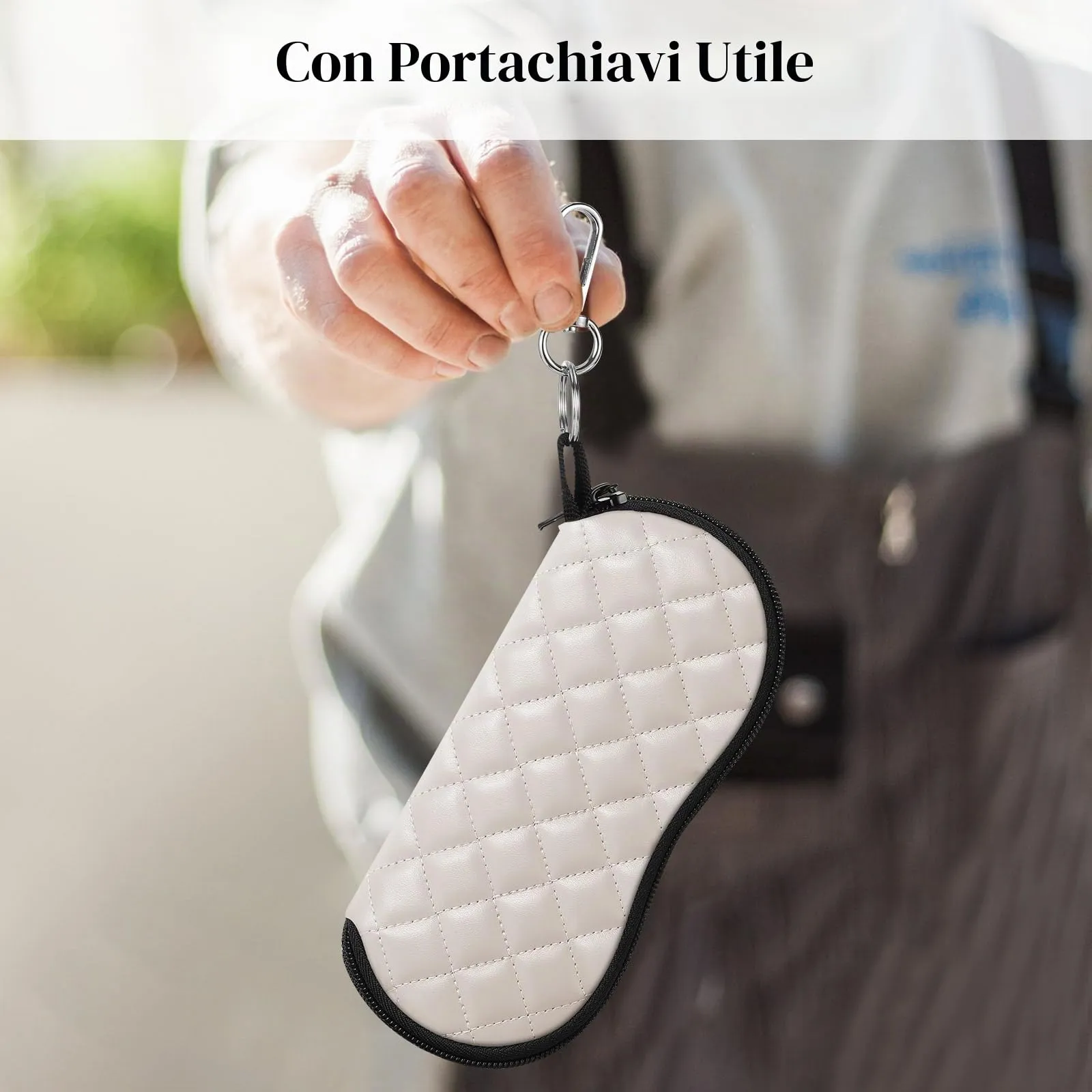 MoKo Custodia Portatile in Neoprene per Occhiali da Sole con Clip da Cintura, Rombo Tono della Pelle - immagine 5