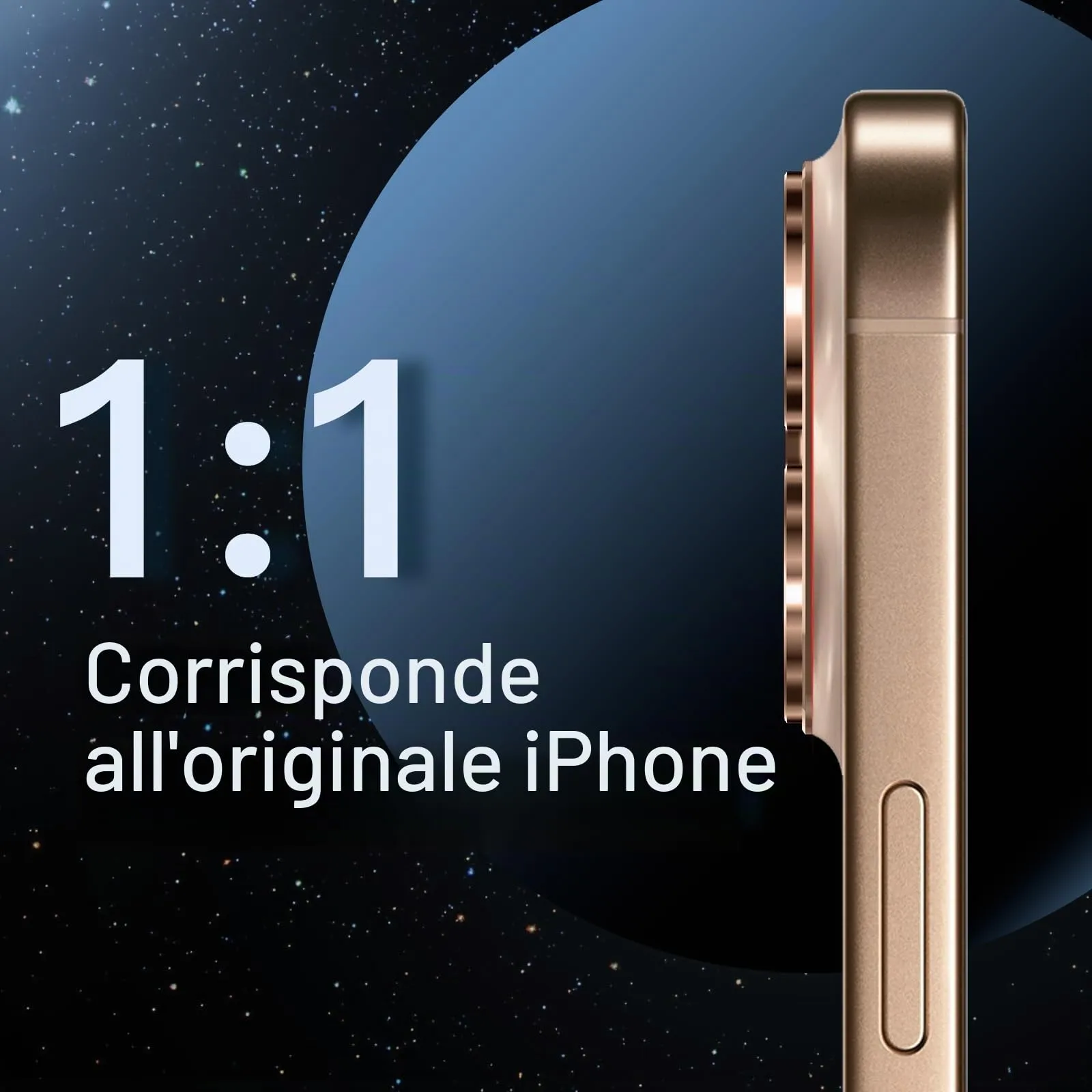JETech Pellicola Protezione Fotocamera per iPhone 16 Pro/16 Pro Max, Titanio Sabbia - immagine 5