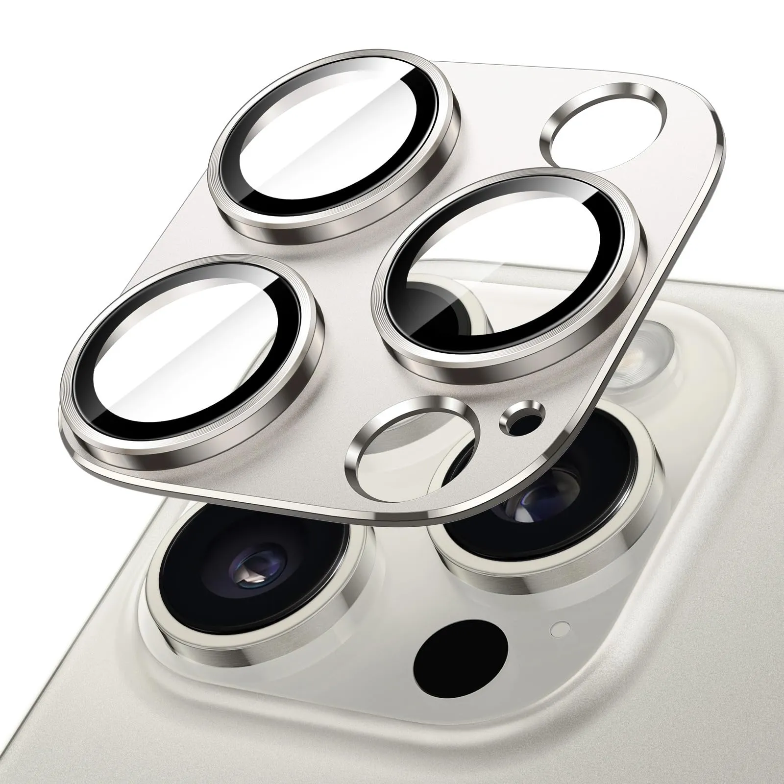 JETech Pellicola Protezione Fotocamera per iPhone 16 Pro/16 Pro Max, Titanio Naturale - immagine 1