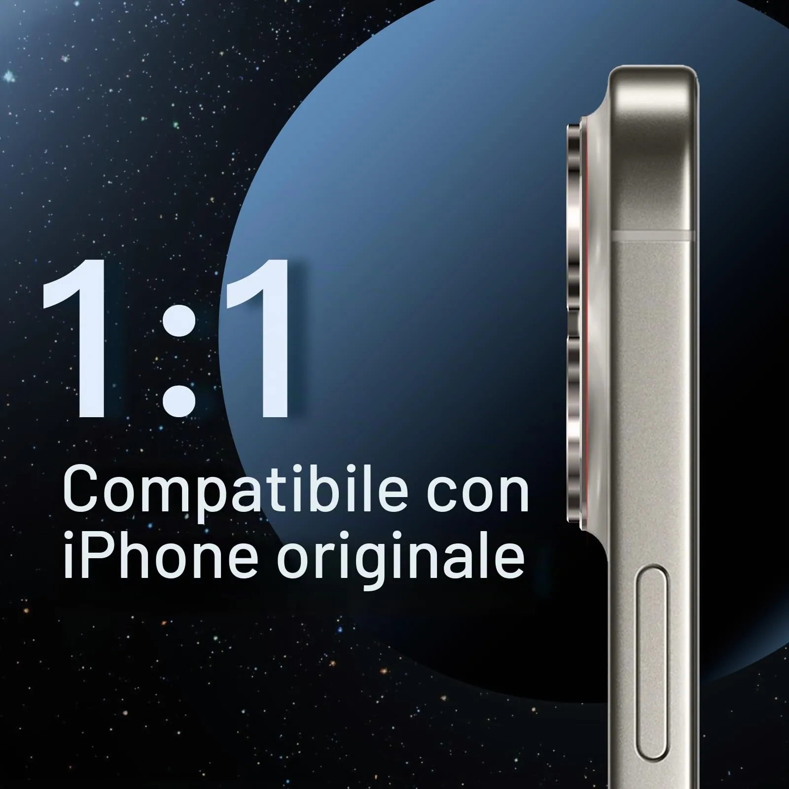 JETech Pellicola Protezione Fotocamera per iPhone 16 Pro/16 Pro Max, Titanio Naturale - immagine 5