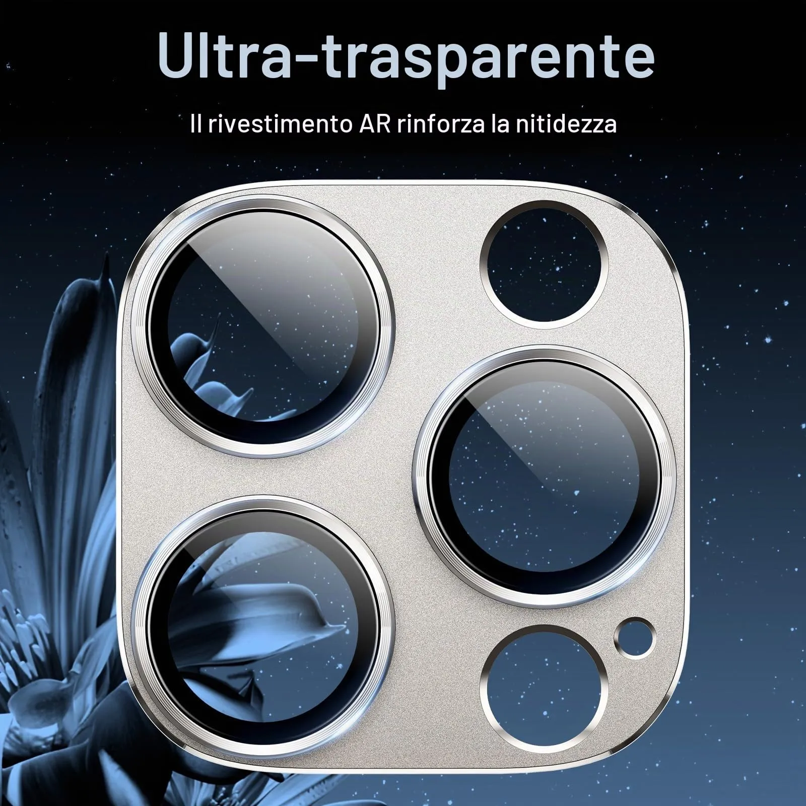 JETech Pellicola Protezione Fotocamera per iPhone 16 Pro/16 Pro Max, Titanio Naturale - immagine 6