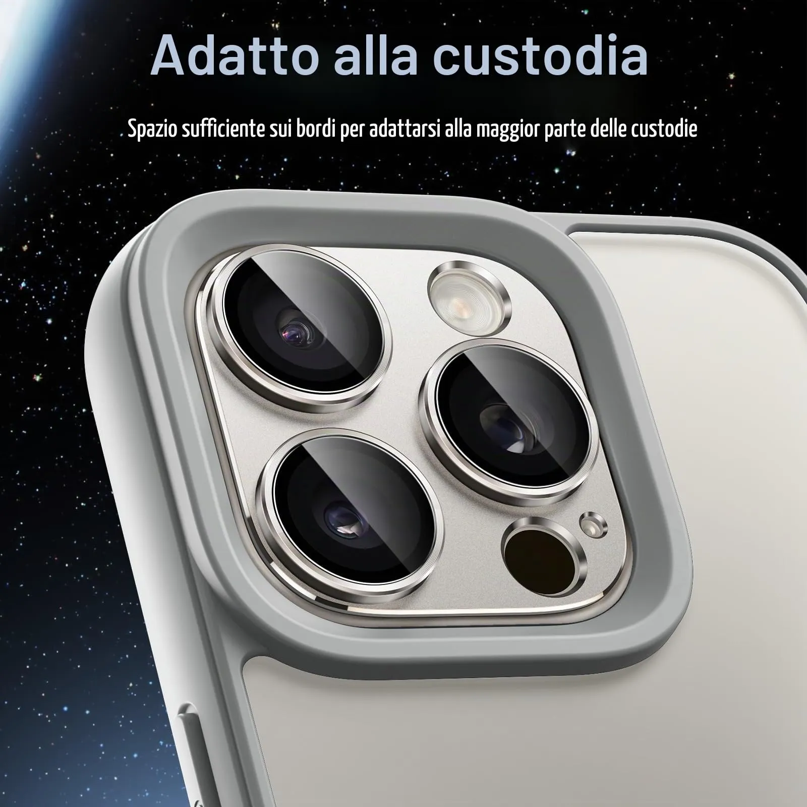 JETech Pellicola Protezione Fotocamera per iPhone 16 Pro/16 Pro Max, Titanio Naturale - immagine 7