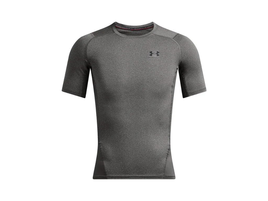 Under Armour UA HG Armour Compression Short Sleeve T-Shirt, Black/White, L - immagine 3