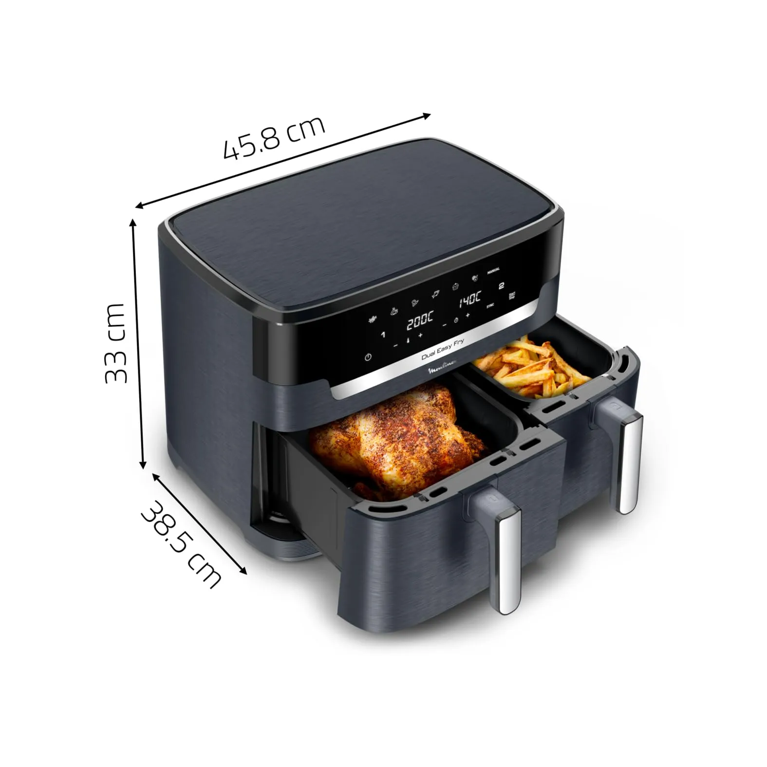 Moulinex Dual Easy Fry XXL Air Fryer 11L, Java Pepper, EZ942B - immagine 6