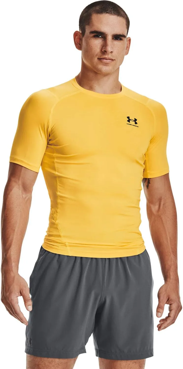 Under Armour Men's HG Armour Comp T-Shirt - Taxi/Nero (790) - 4XL Tall - immagine 1