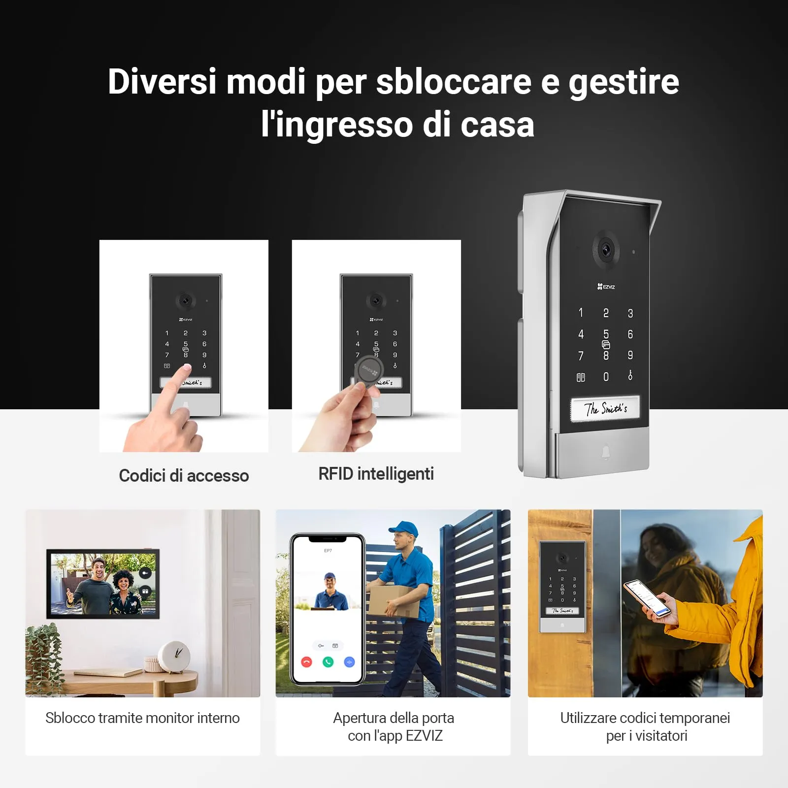 EZVIZ EP7 Videocitofono Intelligente 2K, Video Campanello Senza Fili con Monitor Touch 7 Pollici, Alimentazione Solare, Audio Bidirezionale, WiFi 2.4/5 GHz - immagine 6