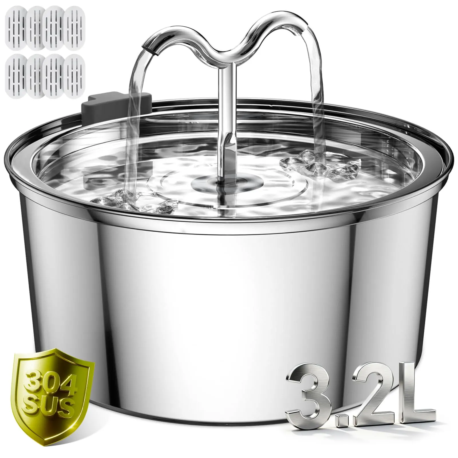 DOOOB Fontana per Gatti in Acciaio Inossidabile, 3.2L - immagine 1