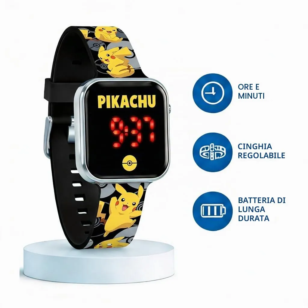 Kids Licensing Orologio Digitale a LED Pokémon, Nero - immagine 2