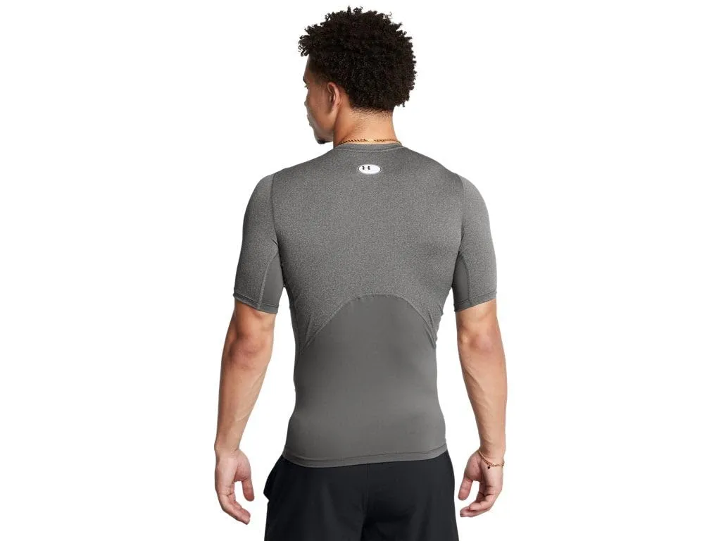 Under Armour UA HG Armour Comp SS Men's Compression Short Sleeve T-Shirt - Black/White - XL - immagine 2