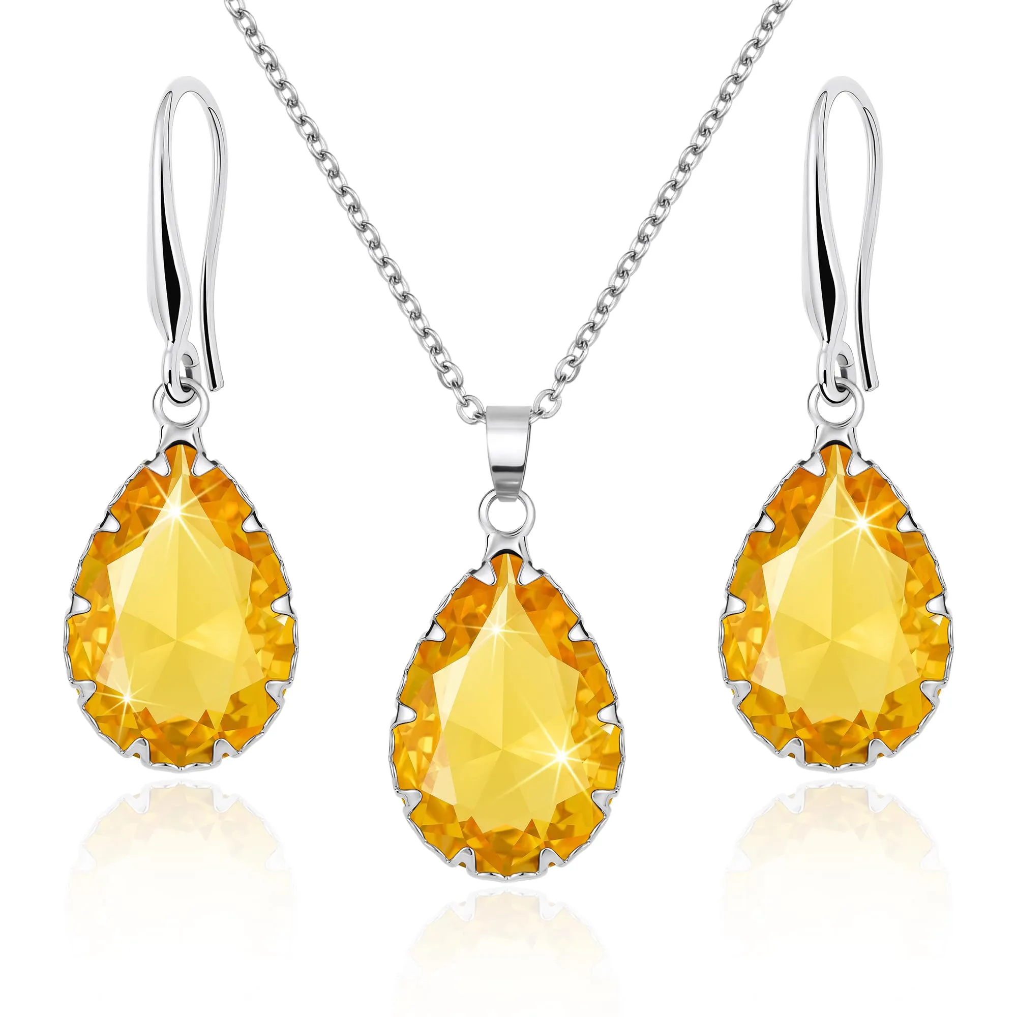 Linawe Set di Gioielli da Sposa con Collana e Orecchini in Argento, Oro e Oro Rosa - immagine 1