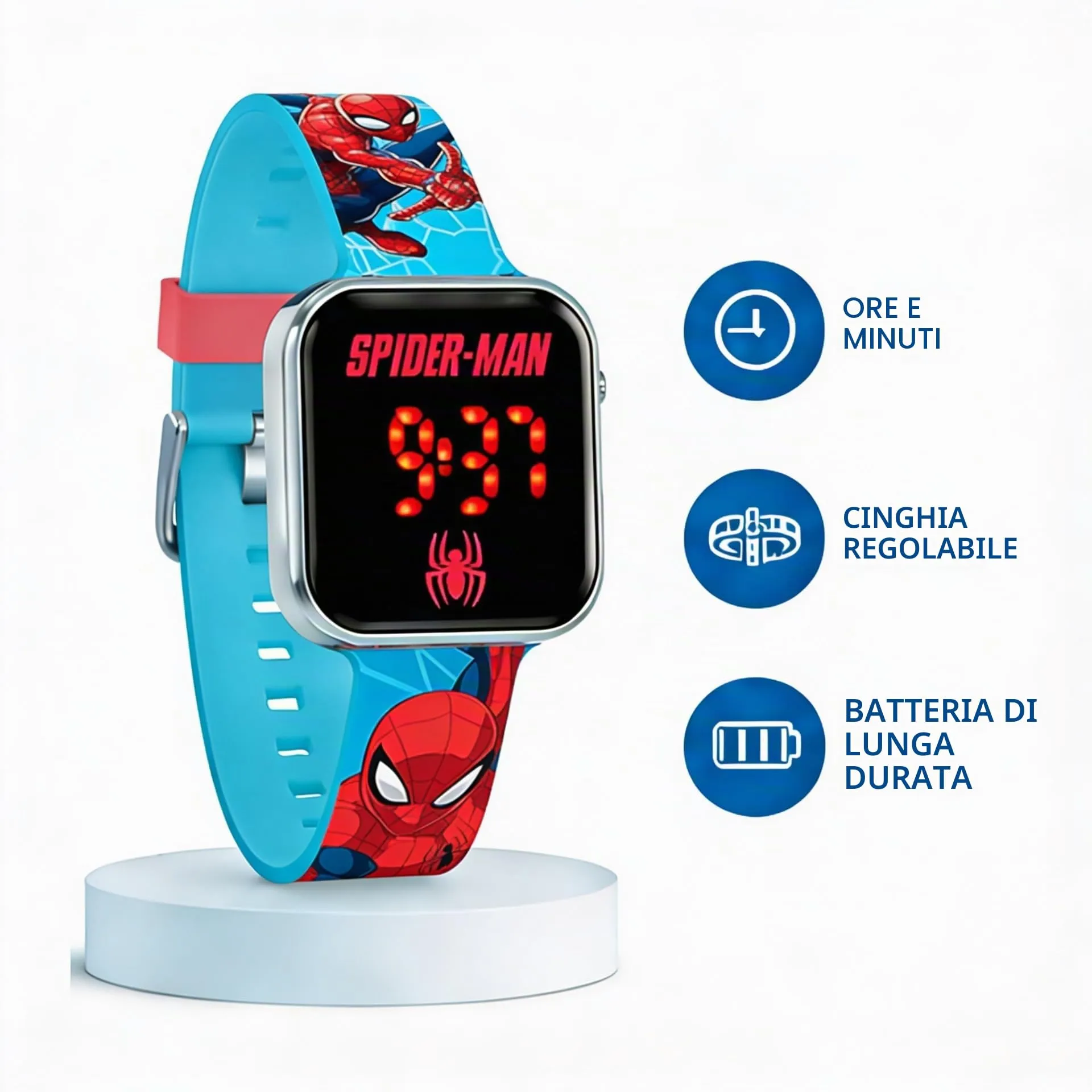 Kids Licensing Orologio Digitale LED Spiderman Blu - immagine 2