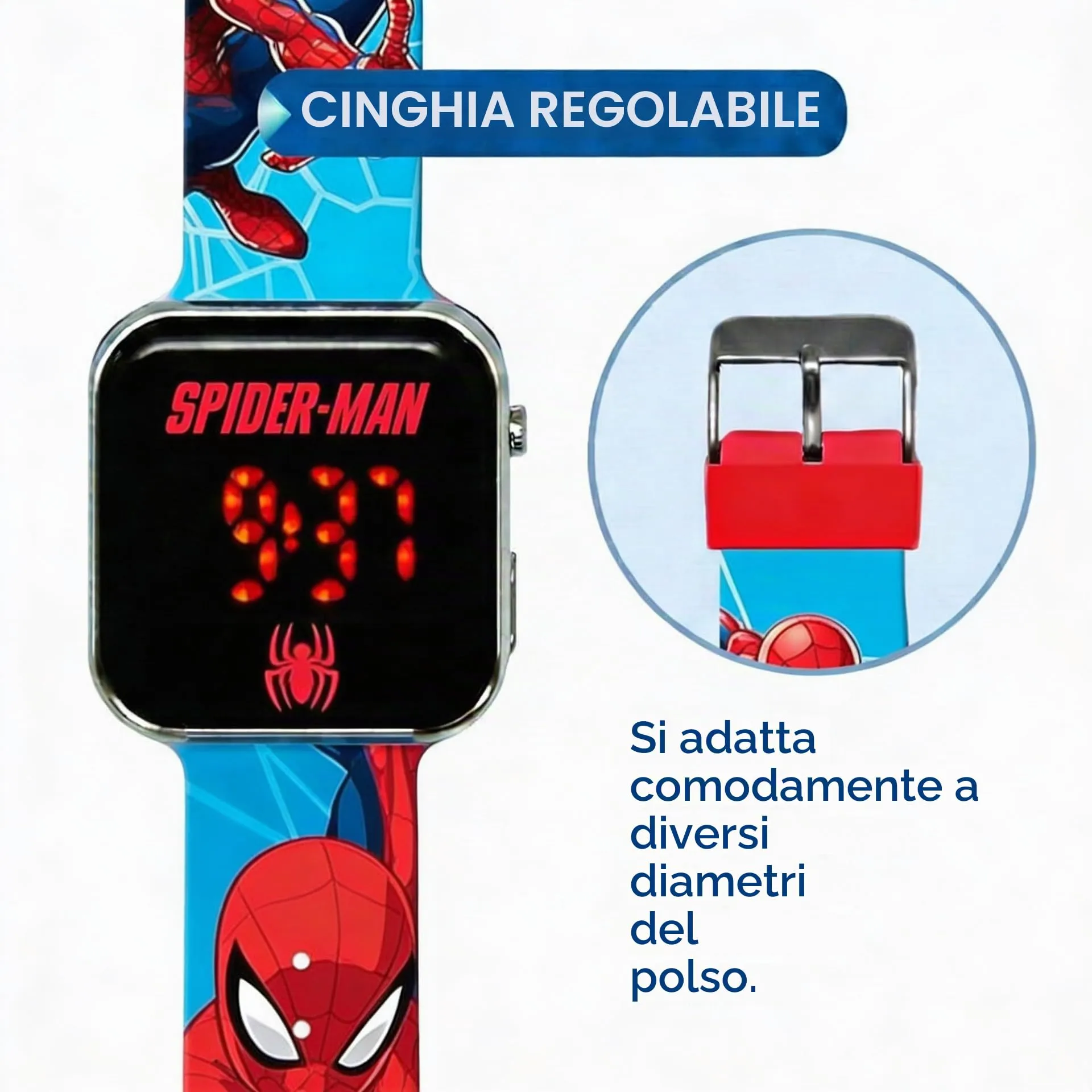 Kids Licensing Orologio Digitale LED Spiderman Blu - immagine 3