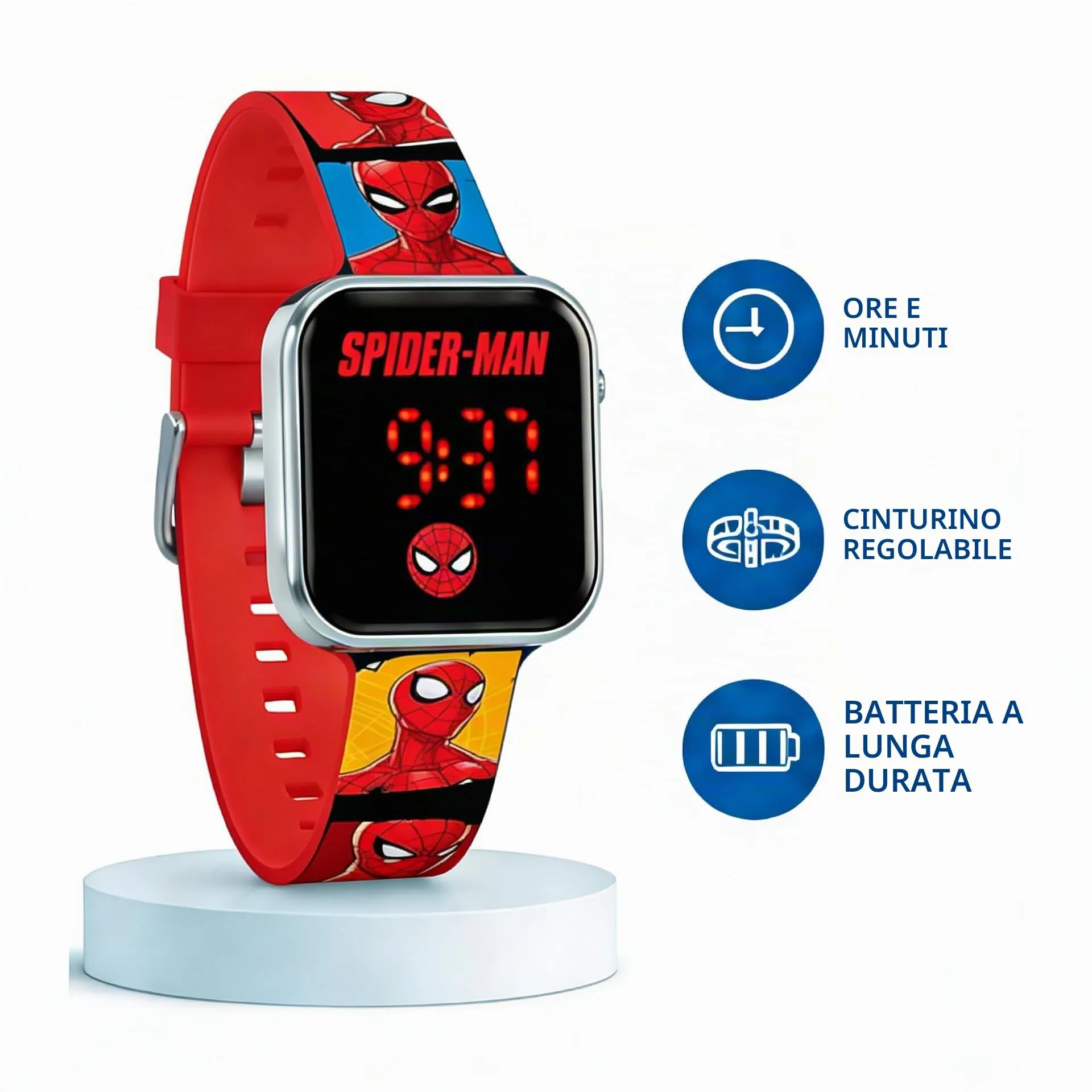 Kids Licensing Orologio Digitale LED Spiderman Multicolore SPD4903 - immagine 2