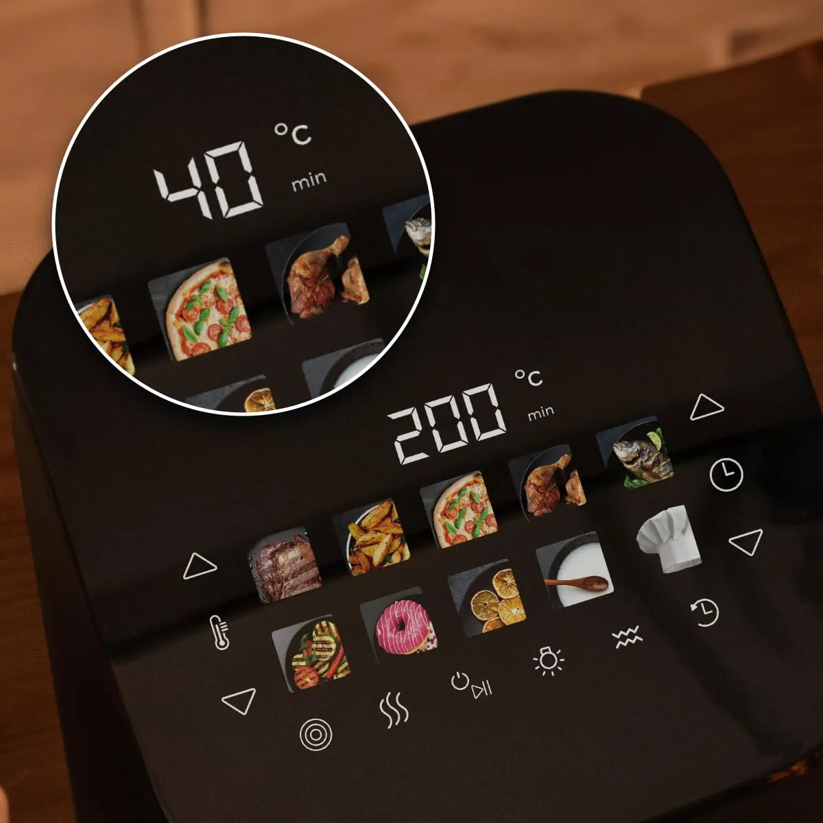 Cecotec Cecofry&Grill Smokin' 4500 Friggitrice ad Aria 4.5 Litri, 1900W, Piastra Grill, Doppia Resistenza, Affumicatore Integrato - immagine 11