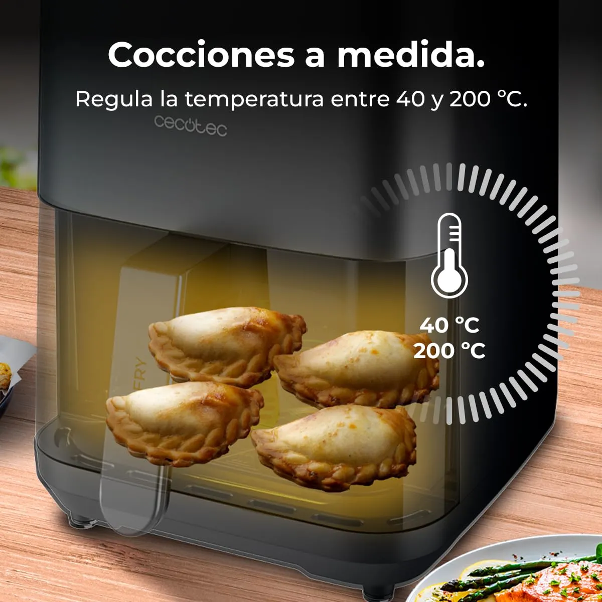 Cecotec Cecofry&Grill Duoheat 4000 Friggitrice ad Aria 4L, 1900W, 3in1 Friggitrice, Grill, Piastra - immagine 12