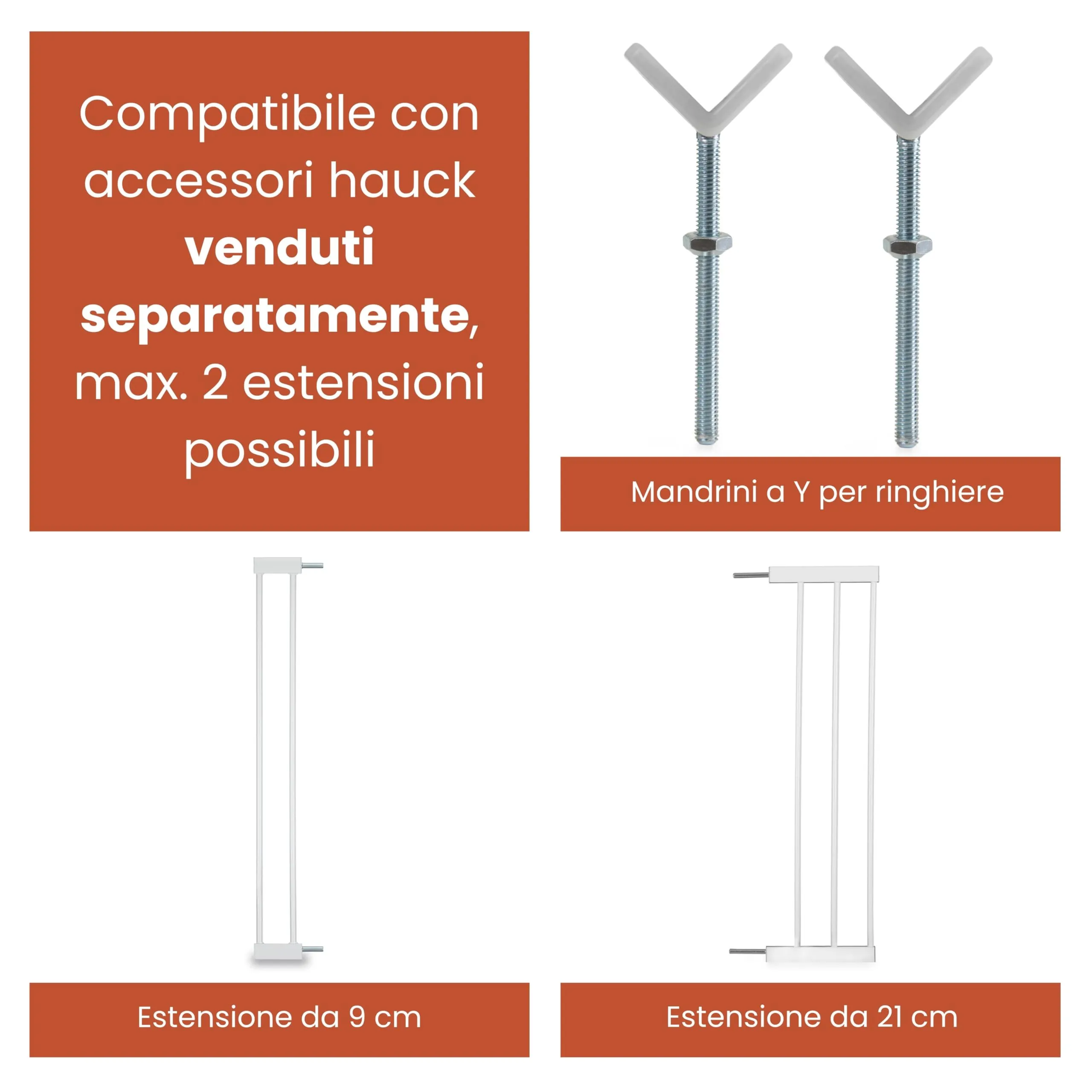 hauck Cancelletto con Prolunga 21 cm, Chiusura Automatica e Soglia Piatta, White - immagine 6