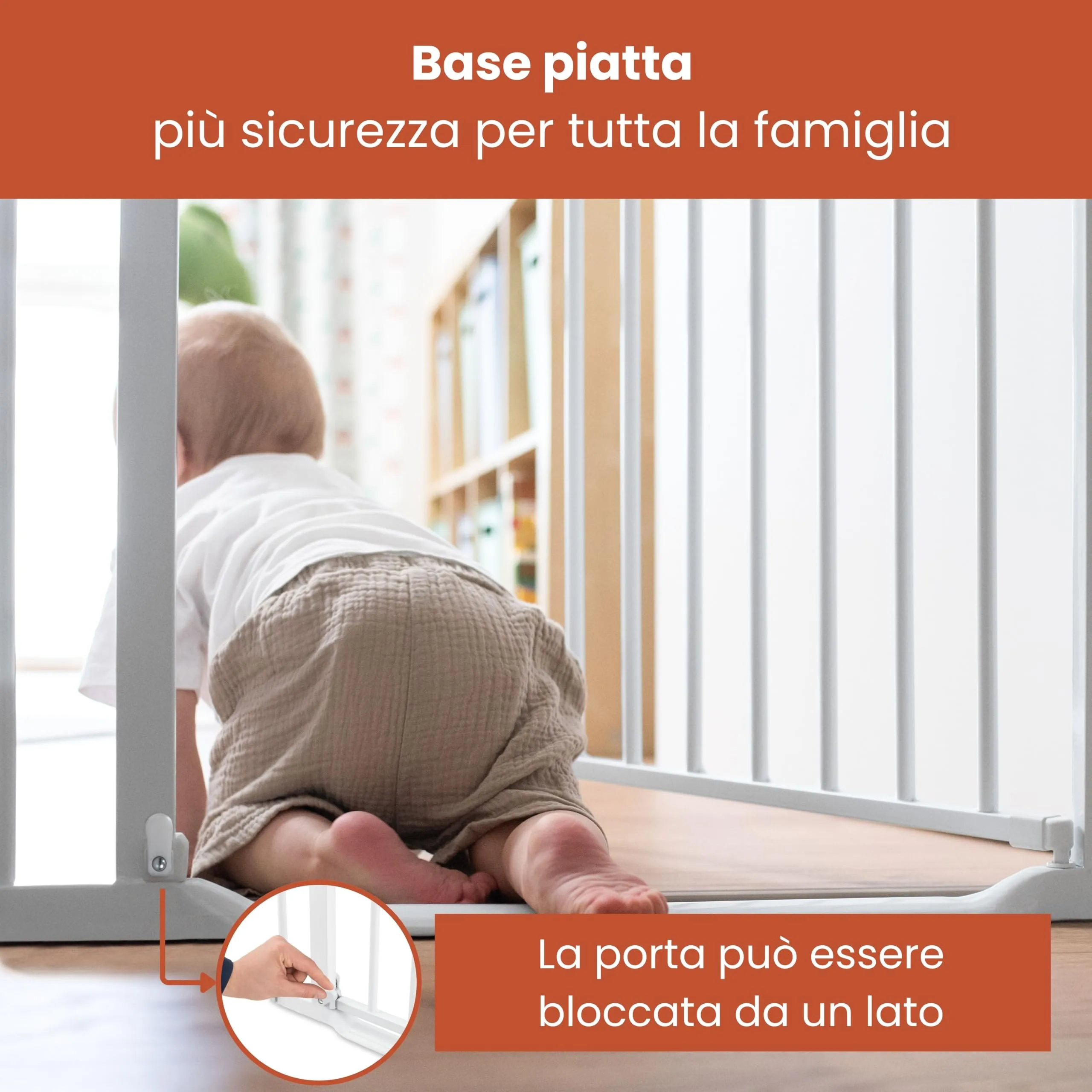 hauck Cancelletto di Sicurezza Chiusura Automatica e Soglia Piatta, White, 75-80 cm - immagine 4