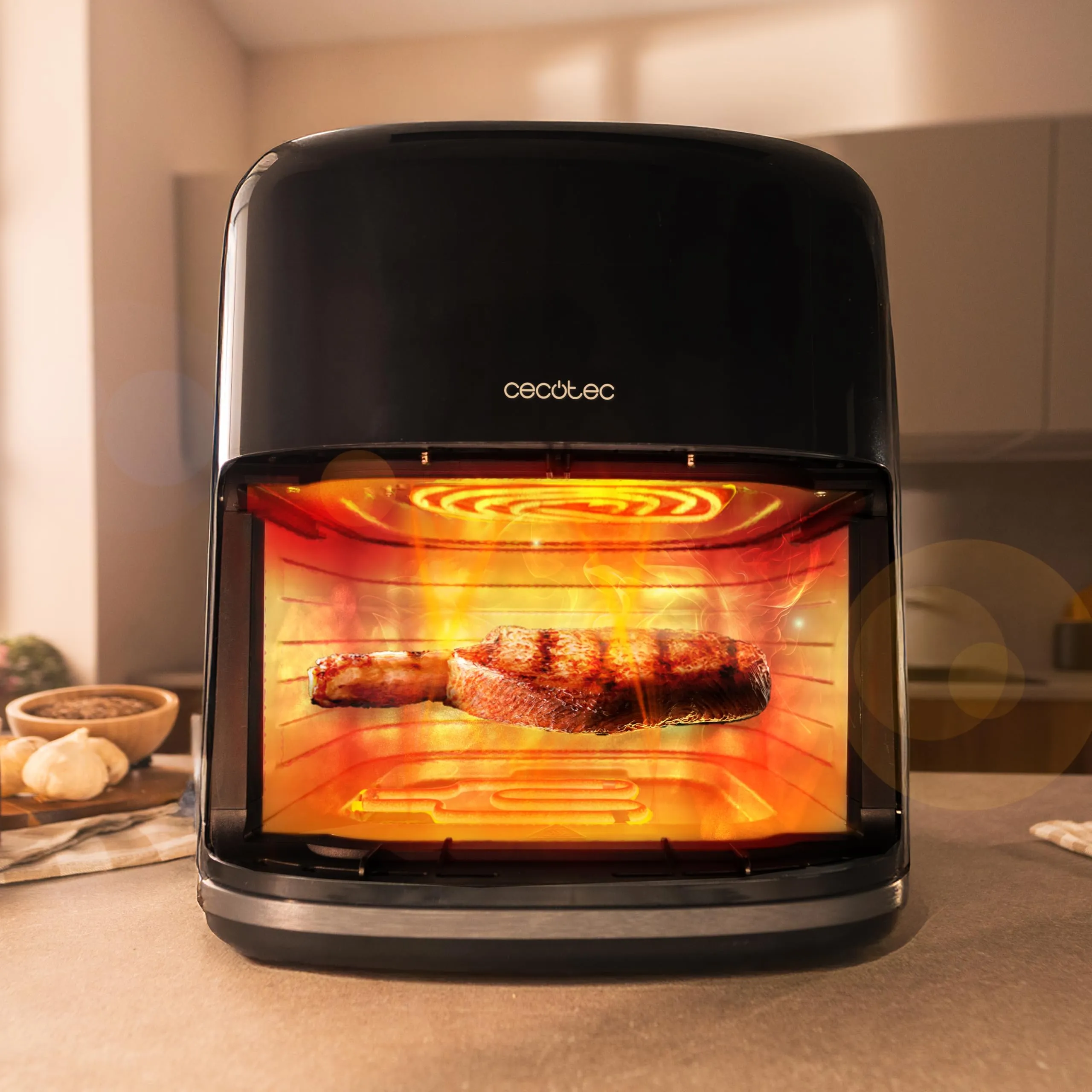 Cecotec Cecofry&Grill Smokin'Prime 4000 Air Fryer 4L 1900W 3in1 Friggitrice, Grill, Piastra - immagine 5