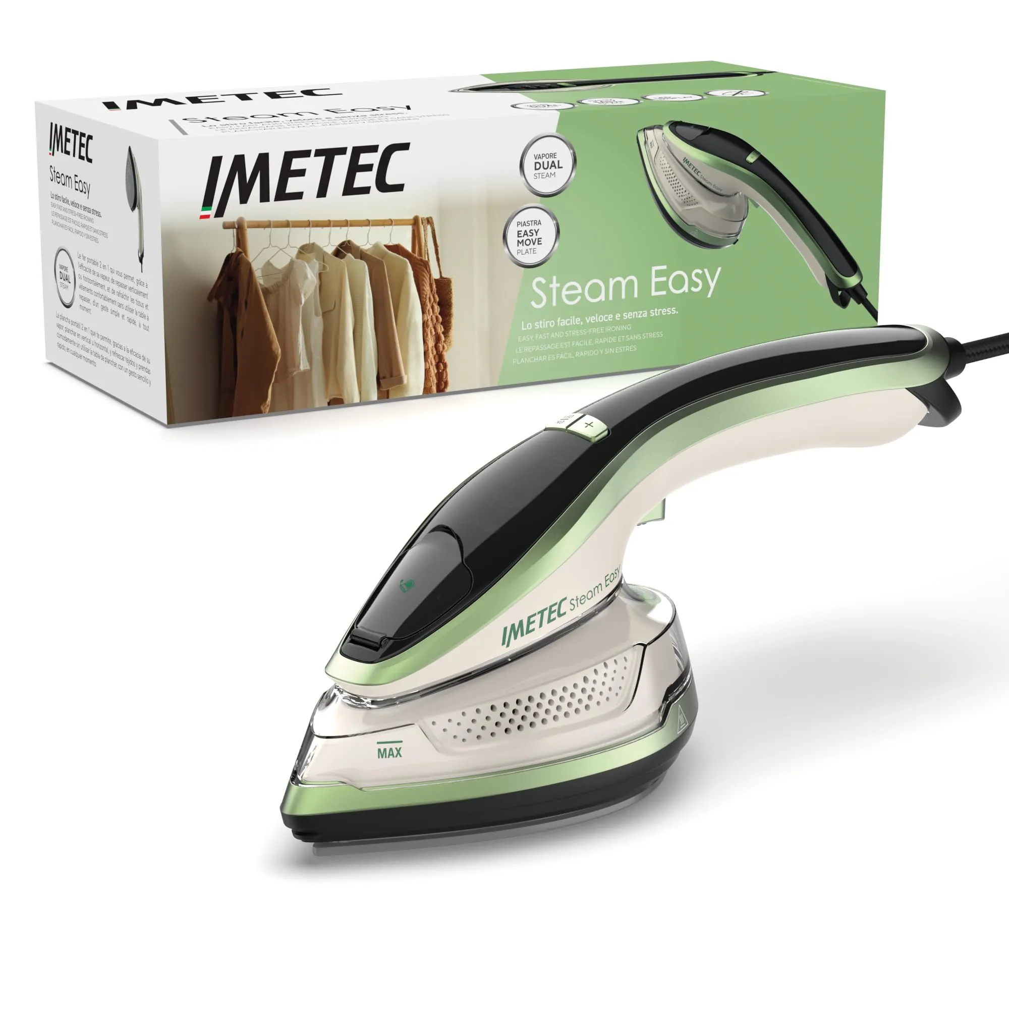 Imetec Steam Easy Ferro da Stiro Verticale e Orizzontale 1200W - immagine 1
