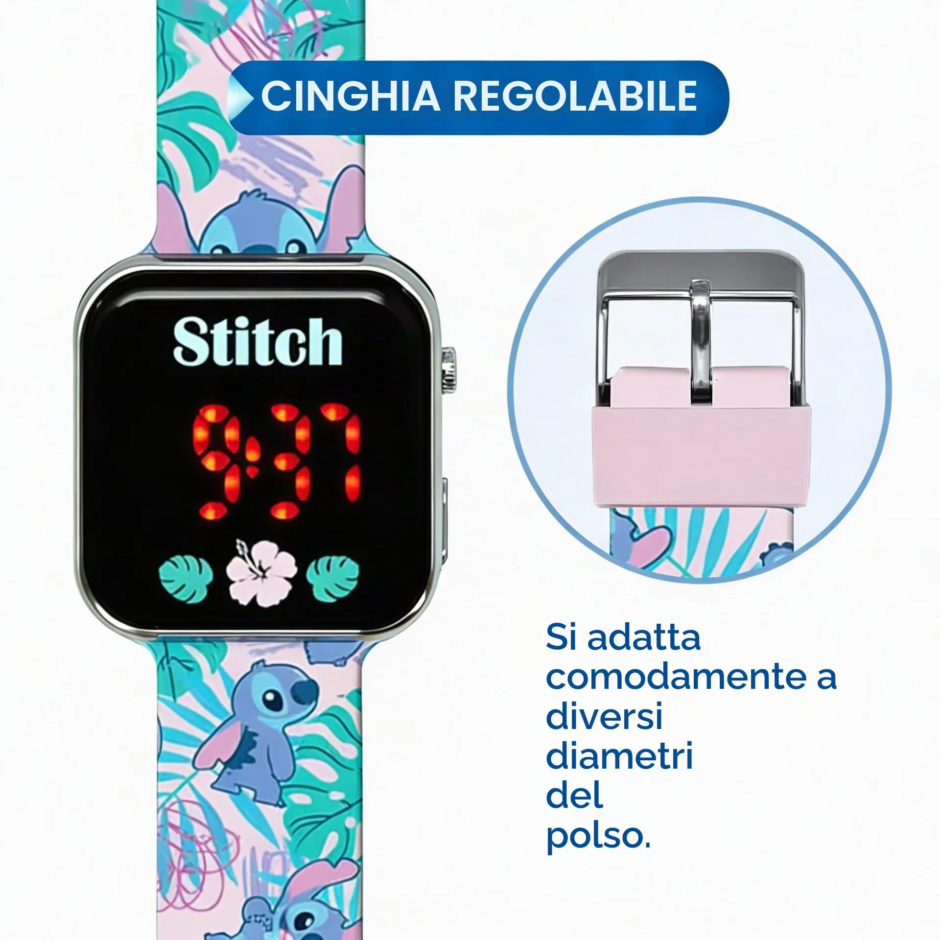 Kids Licensing Orologio Digitale a LED per Bambini Stitch - immagine 3