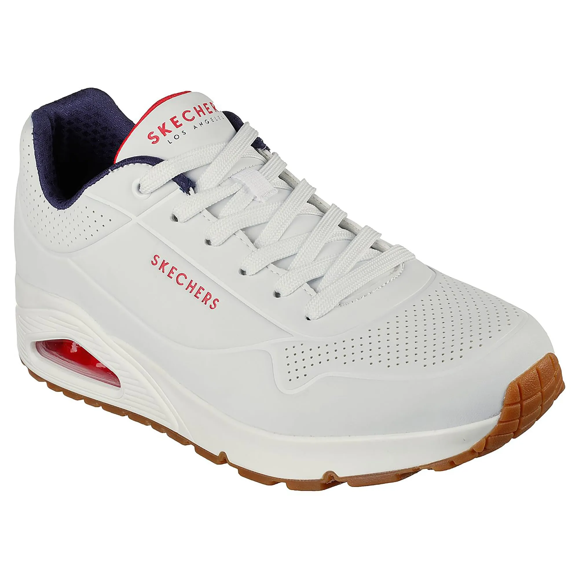 Skechers Uno Stand On Air Uomo - White Durabuck Navy Red Trim - 42.5 EU - immagine 2