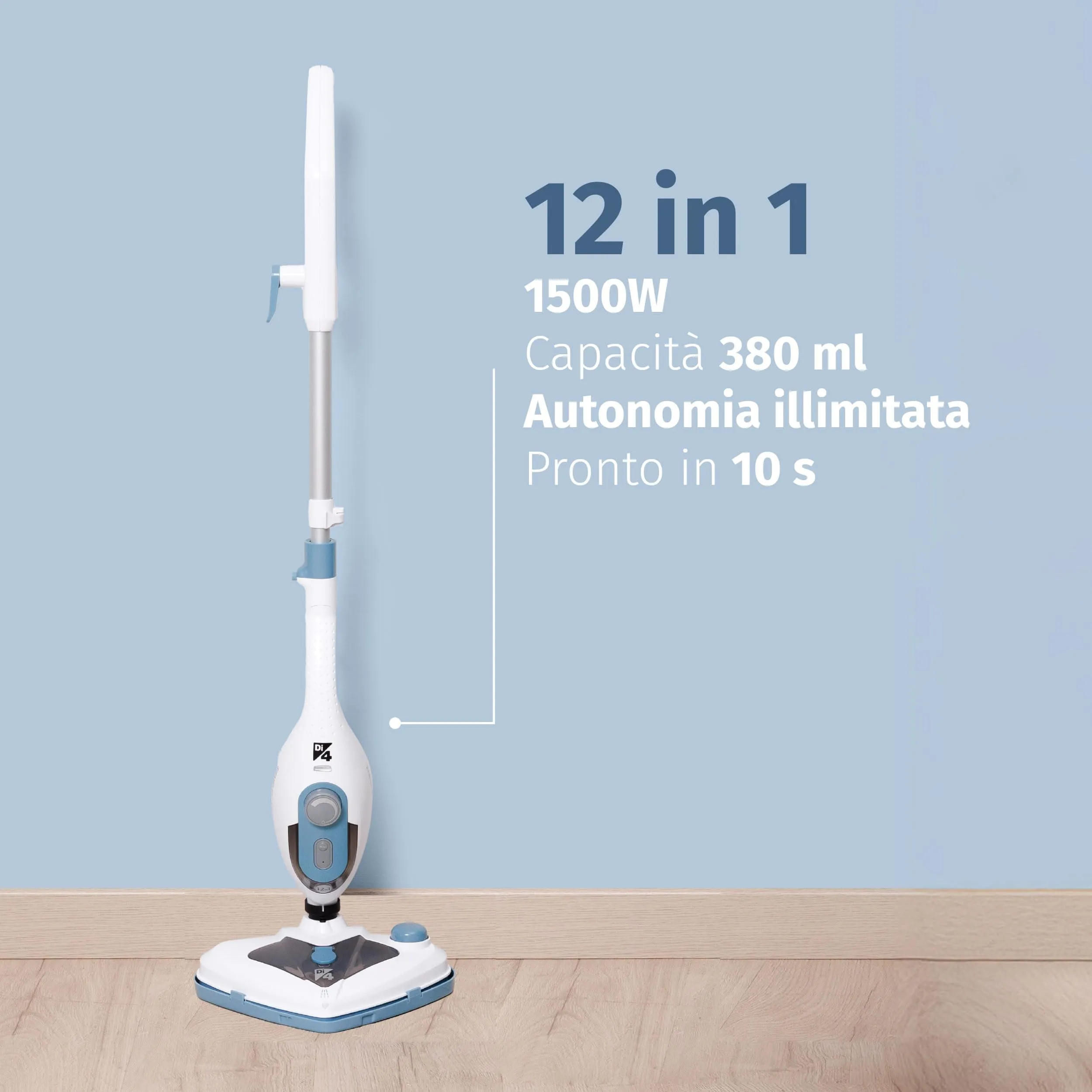 Di4 SteamClean Multi 12 ProMax Lavapavimenti a Vapore Multifunzione 12 in 1, 1500W - immagine 2