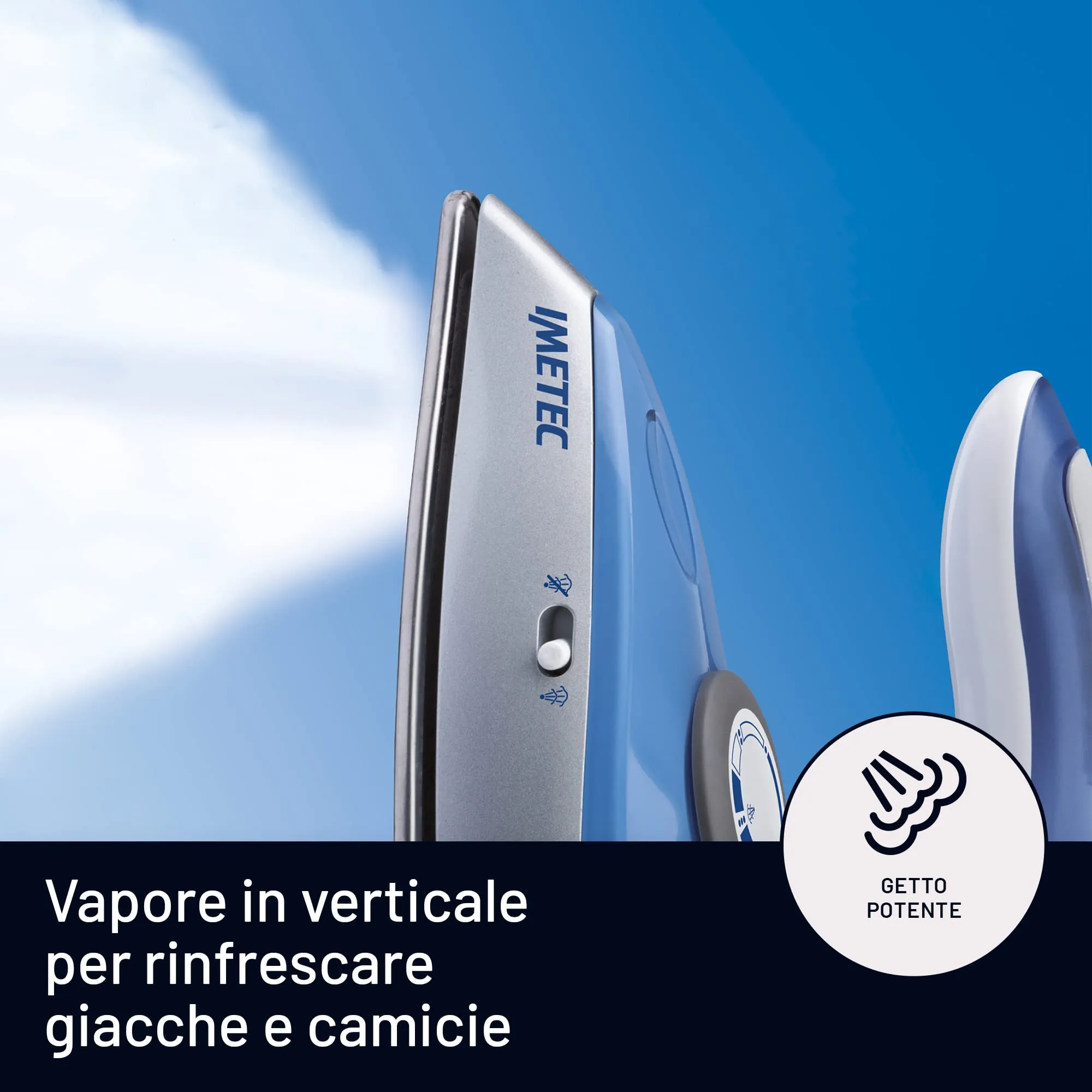 Imetec Nuvola Ferro da Stiro da Viaggio a Vapore, 1000W, Piastra in Acciaio Inox, Manico Pieghevole, Custodia da Viaggio, Doppio Voltaggio - immagine 5
