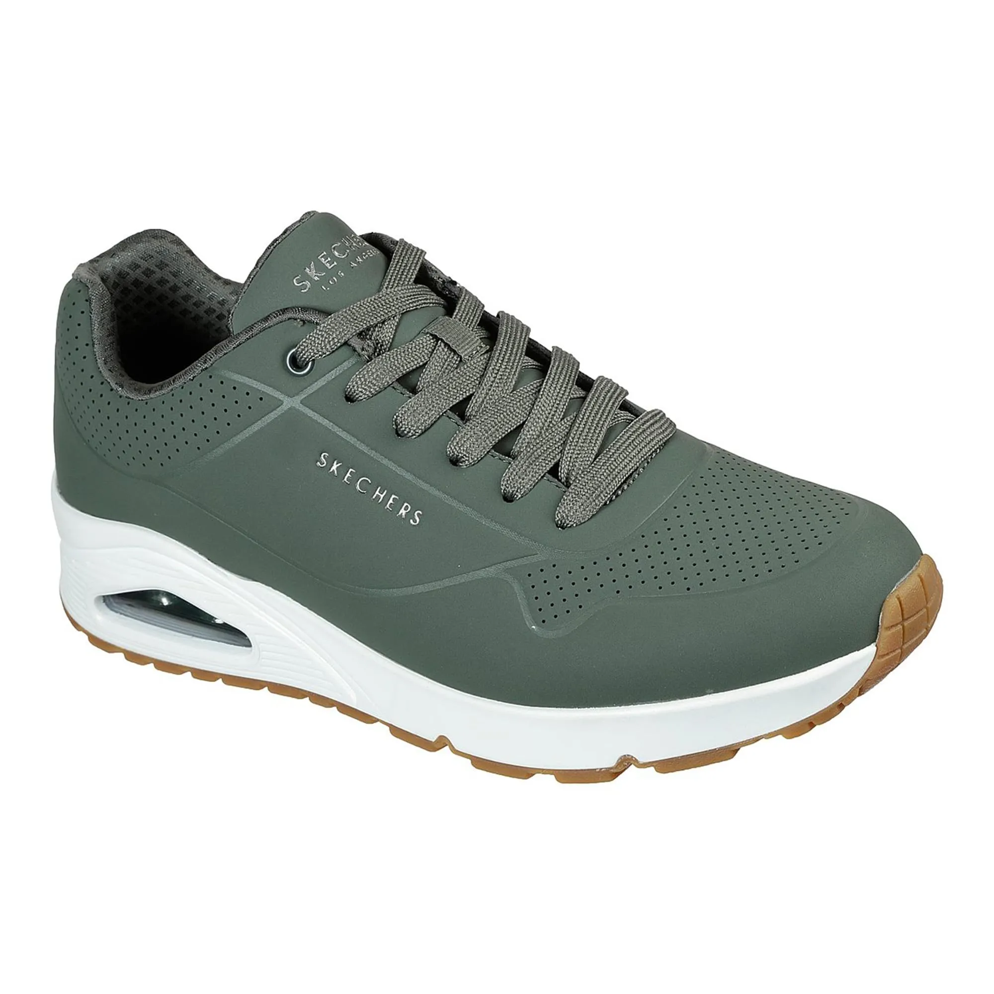 Skechers Uno Stand on Air Sneaker Uomo, Olive Durabuck Trim, 40 EU - immagine 2