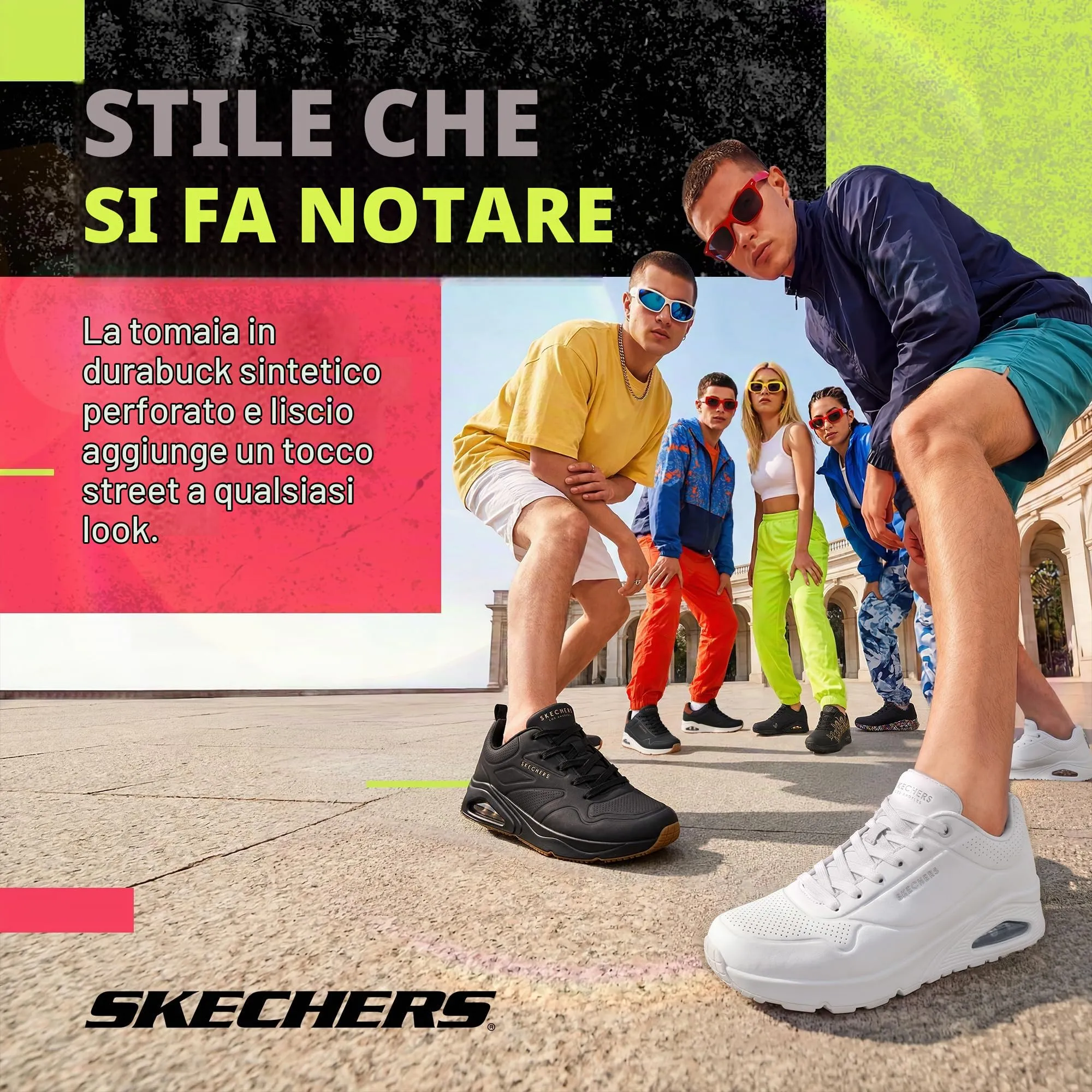 Skechers Uno Stand On Air, Scarpe da ginnastica Uomo, White Durabuck Mesh, 42 EU - immagine 6