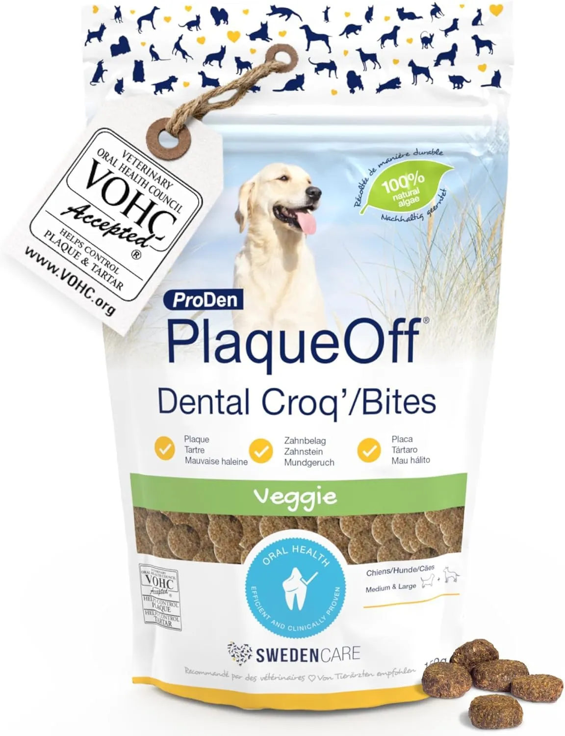ProDen PlaqueOff Bocconcini Dentali per Cani, 150 g - immagine 1