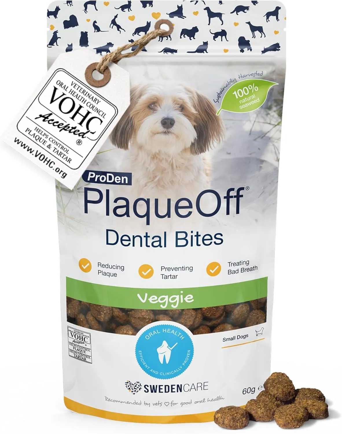 ProDen PlaqueOff Bocconcini Dentali per Cani, 60 g - immagine 1