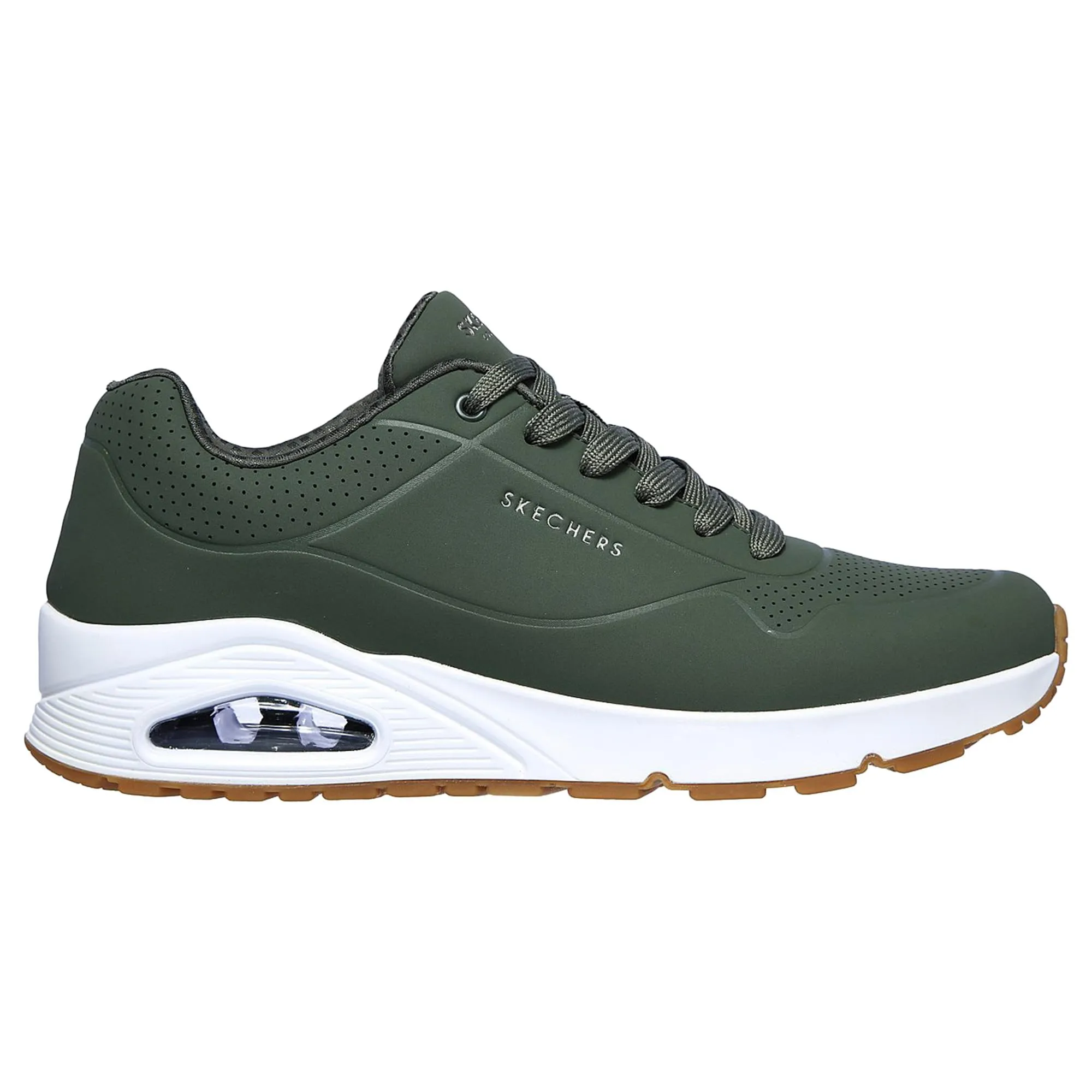 Skechers Uno Stand On Air Scarpe da Ginnastica Uomo, Olive White Gum, 41.5 EU - immagine 6