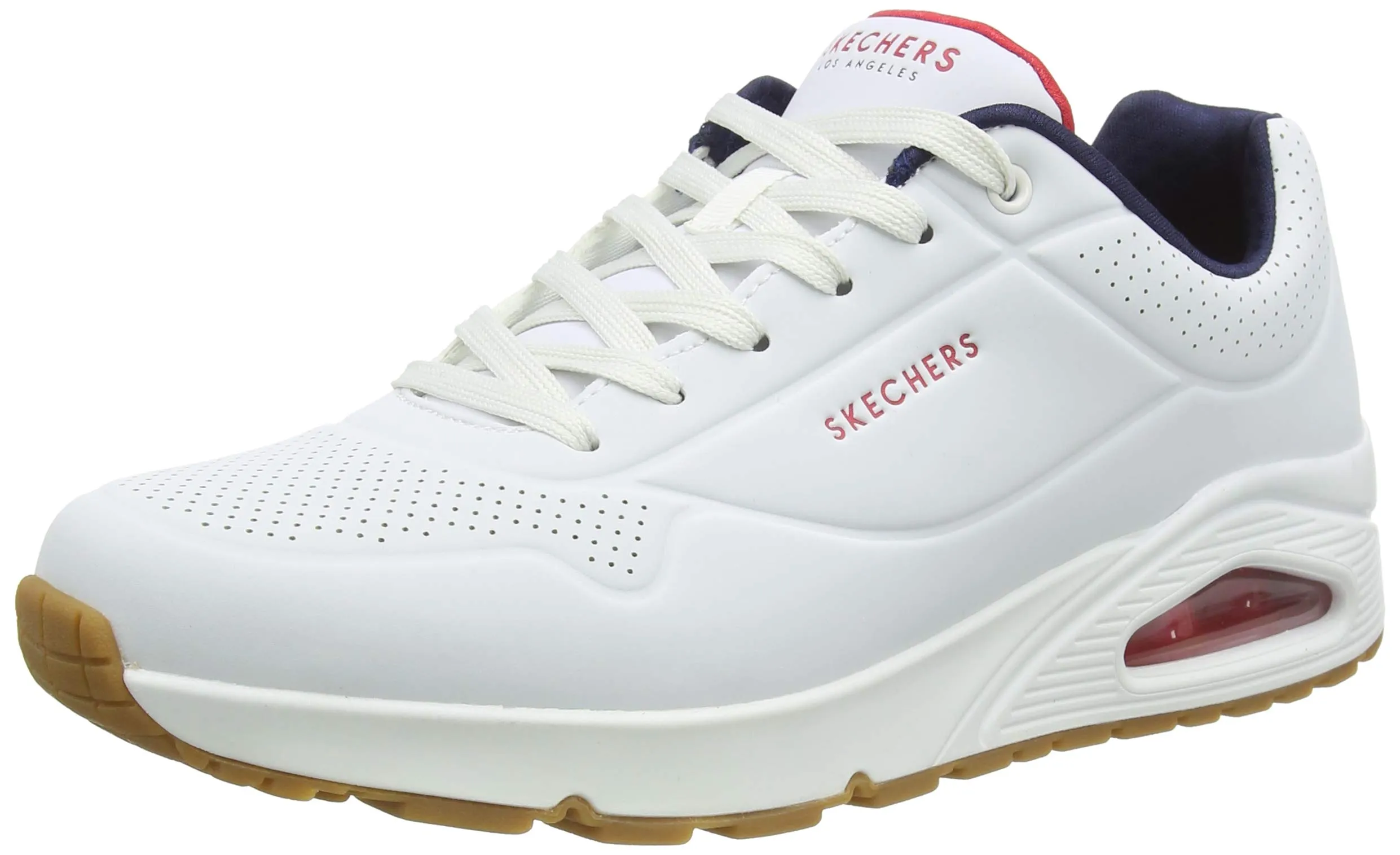 Skechers Uno Stand On Air Scarpe da ginnastica Uomo, White Durabuck Navy Red Trim, 40 EU - immagine 1