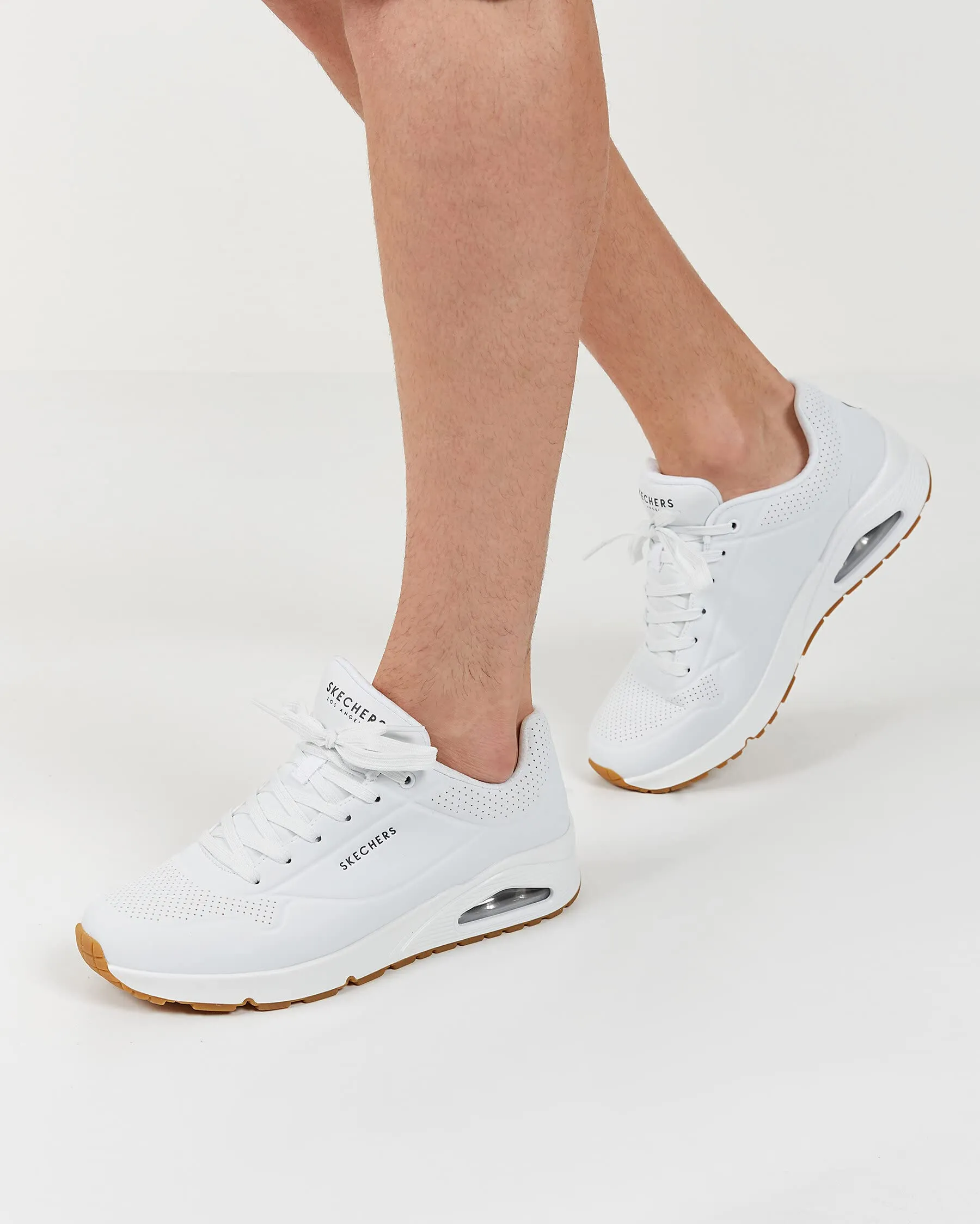 Skechers Uno Stand On Air Scarpe da ginnastica Uomo, White Durabuck Trim, 42.5 EU - immagine 2