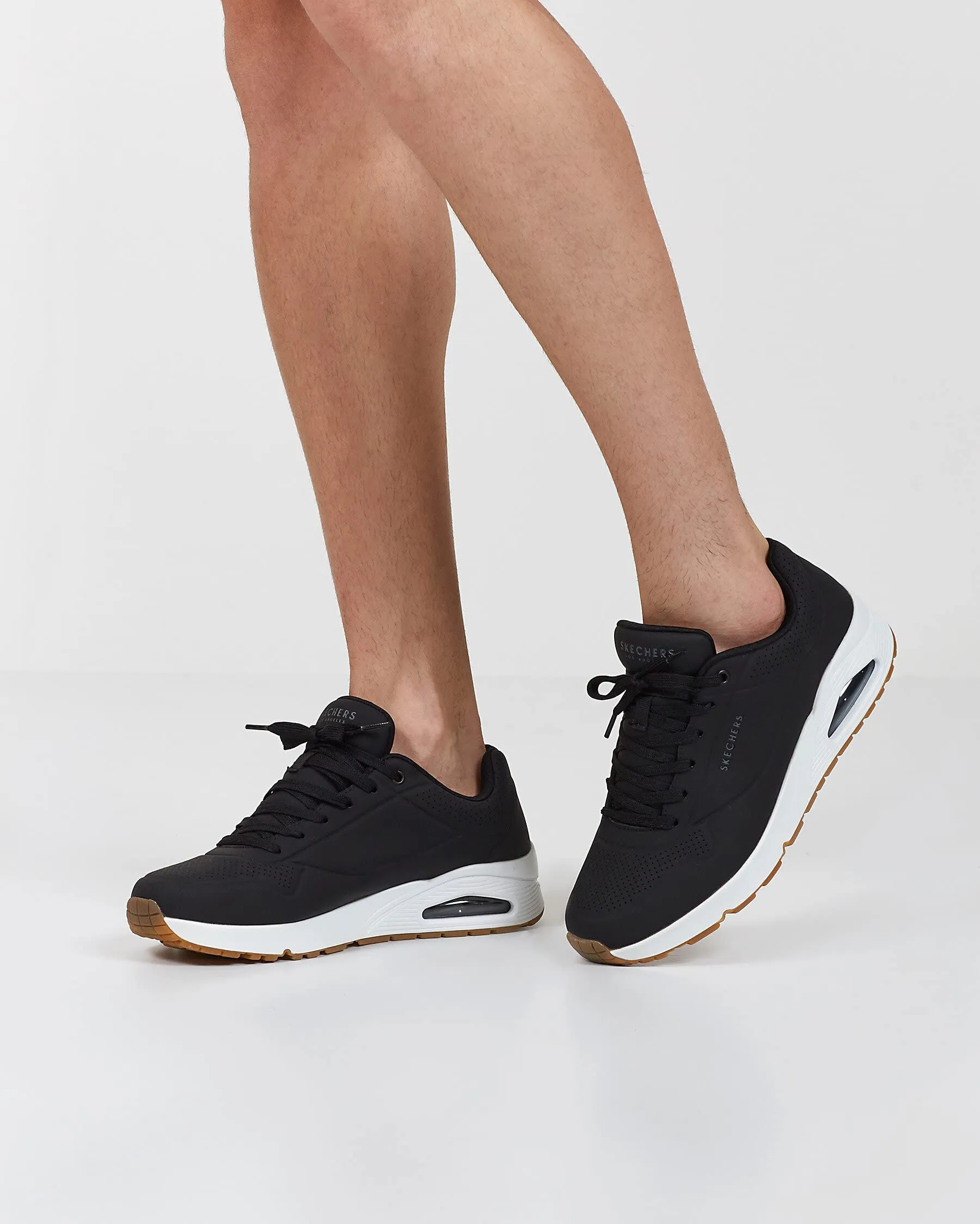 Skechers Uno Stand On Air Scarpe da Ginnastica Uomo Dark Black Durabuck Trim 45.5 EU - immagine 2