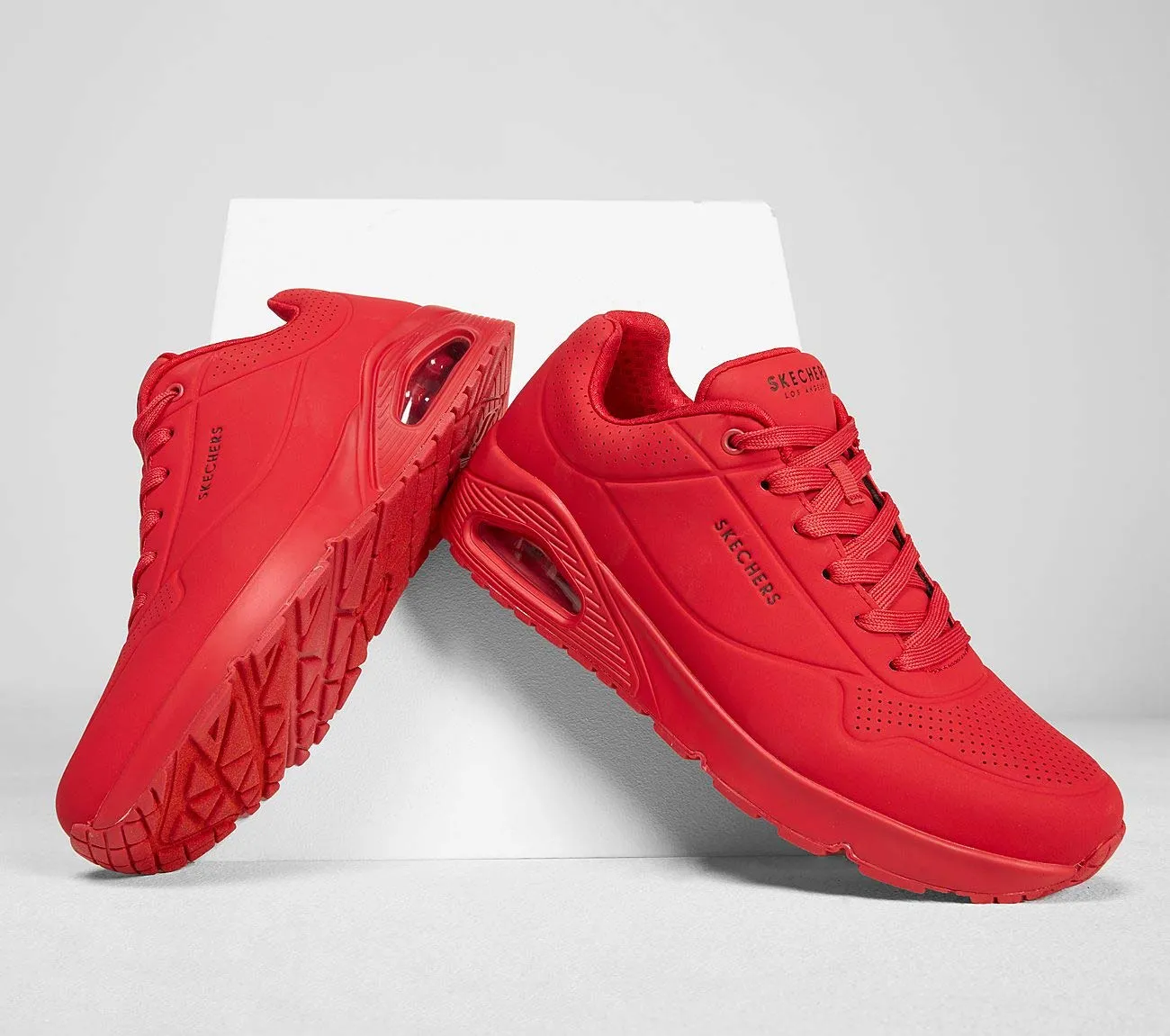 Skechers Uno Stand On Air Men's Sneakers, Red Durabuck Mesh, 42.5 EU - immagine 2