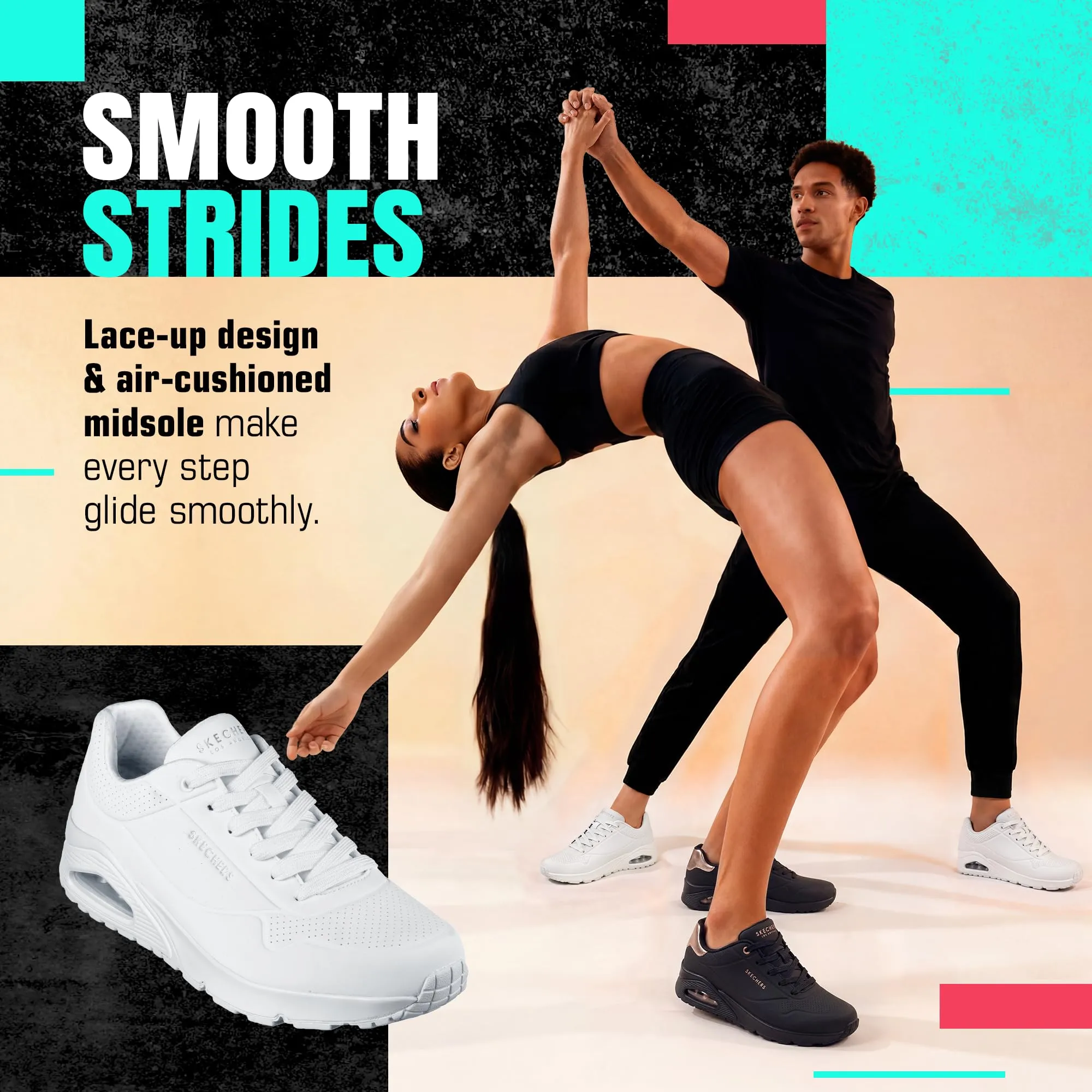 Skechers Uno Stand On Air Scarpe da ginnastica Uomo, White Durabuck Mesh, 43 EU - immagine 3