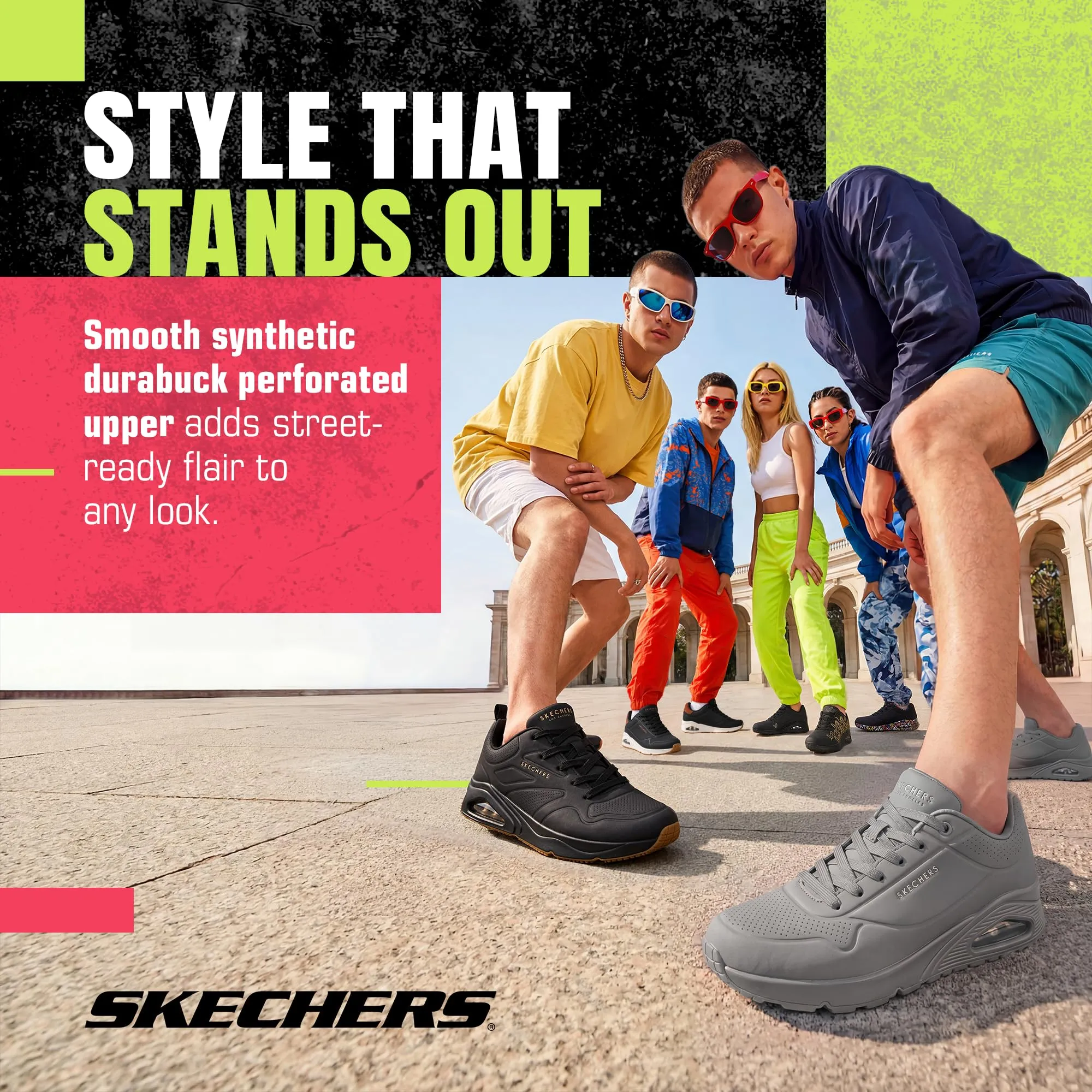 Skechers Uno Stand On Air Scarpe da ginnastica Uomo, Light Grey Durabuck Mesh, 40 EU - immagine 6