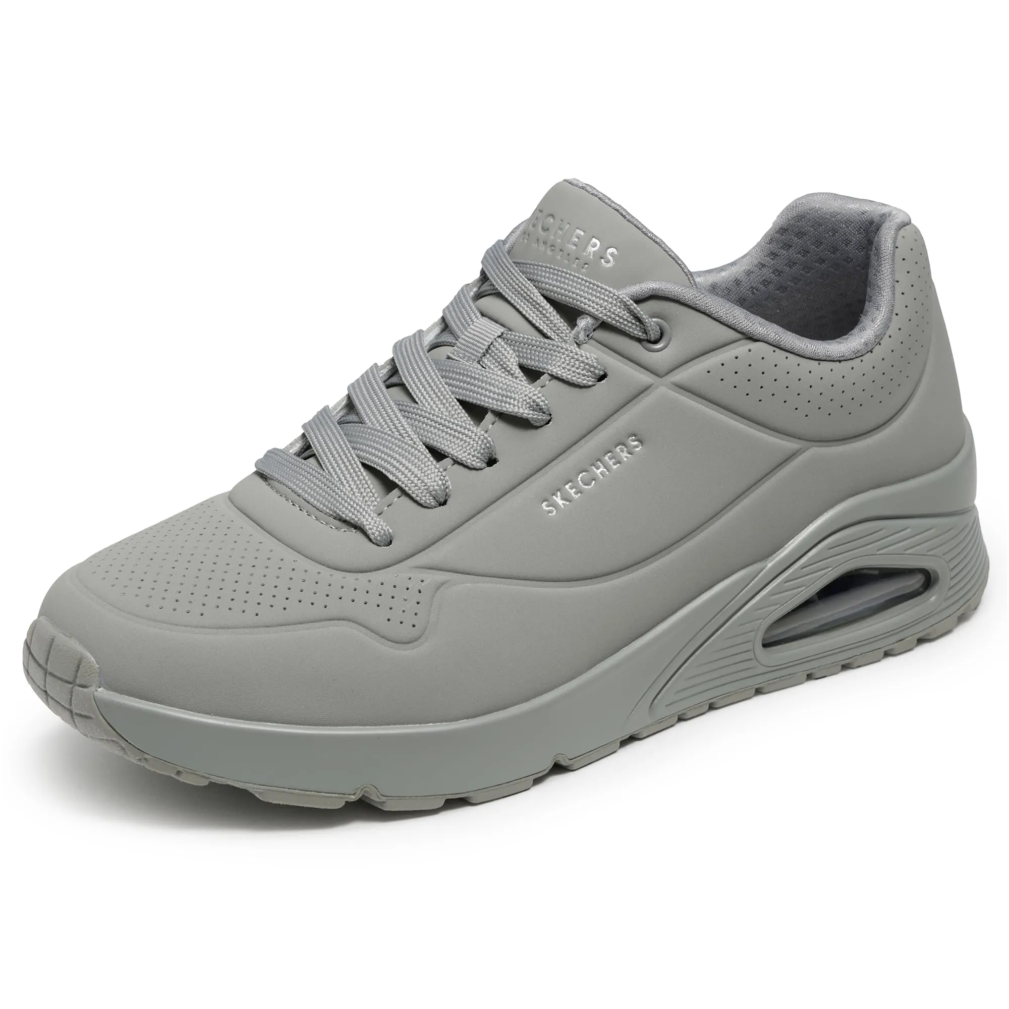 Skechers Uno Stand on Air Sneaker Uomo - Light Grey Durabuck/Mesh - 44 EU - immagine 7