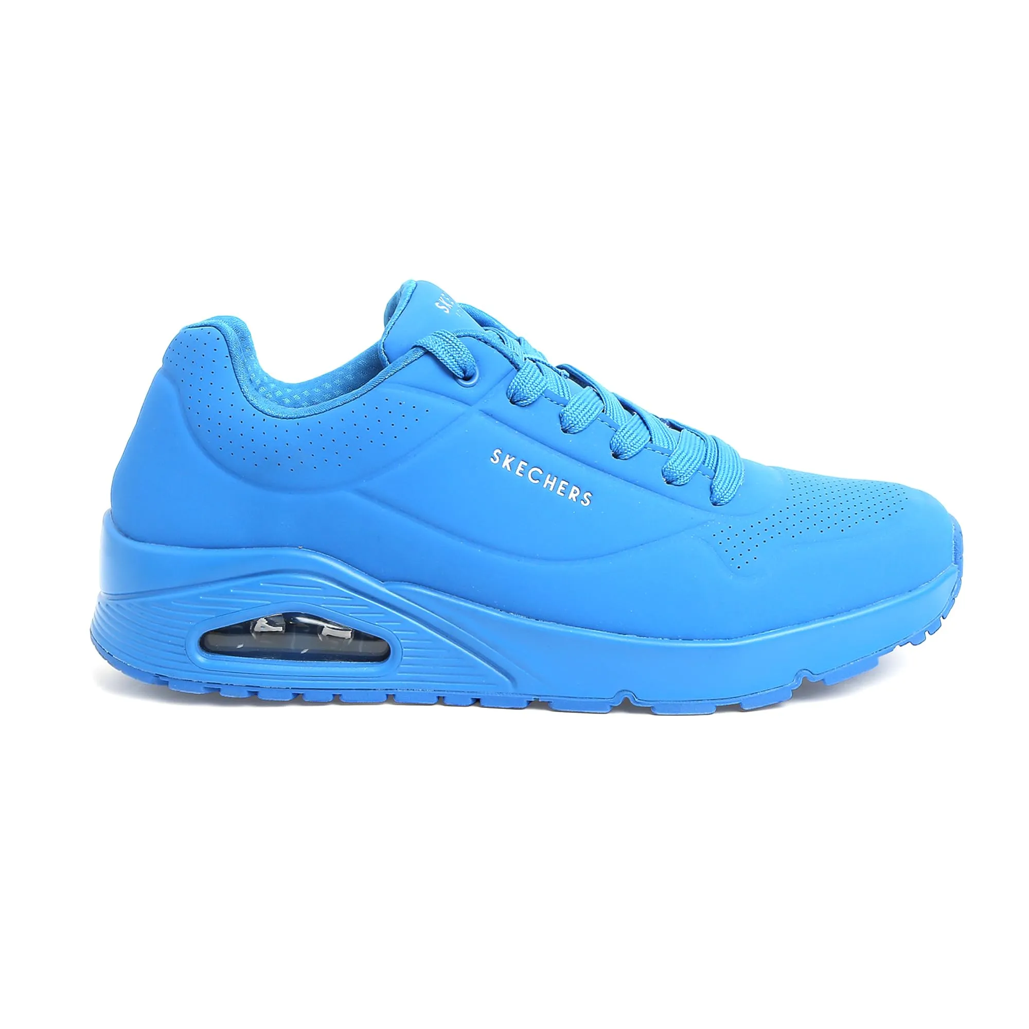 Skechers Uno Stand On Air Scarpe da ginnastica Uomo, Blue Durabuck Mesh, 47.5 EU - immagine 2