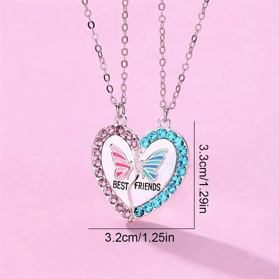 SCJJZ Collana dell'Amicizia a Farfalla Magnetica in Lega 45cm - immagine 2