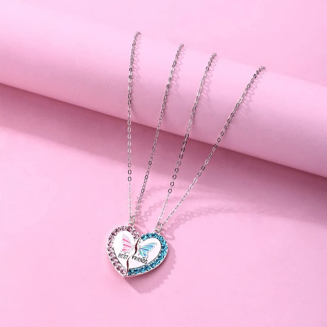 SCJJZ Collana dell'Amicizia a Farfalla Magnetica in Lega 45cm - immagine 5