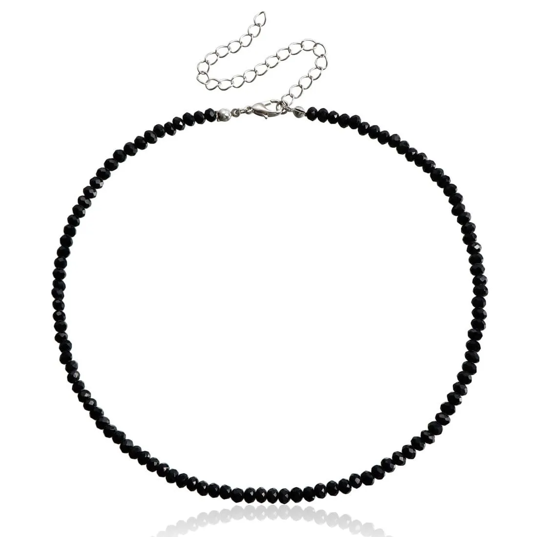 SCJJZ Collana di perline di cristallo bohémien per donna e ragazza, Nero - immagine 1