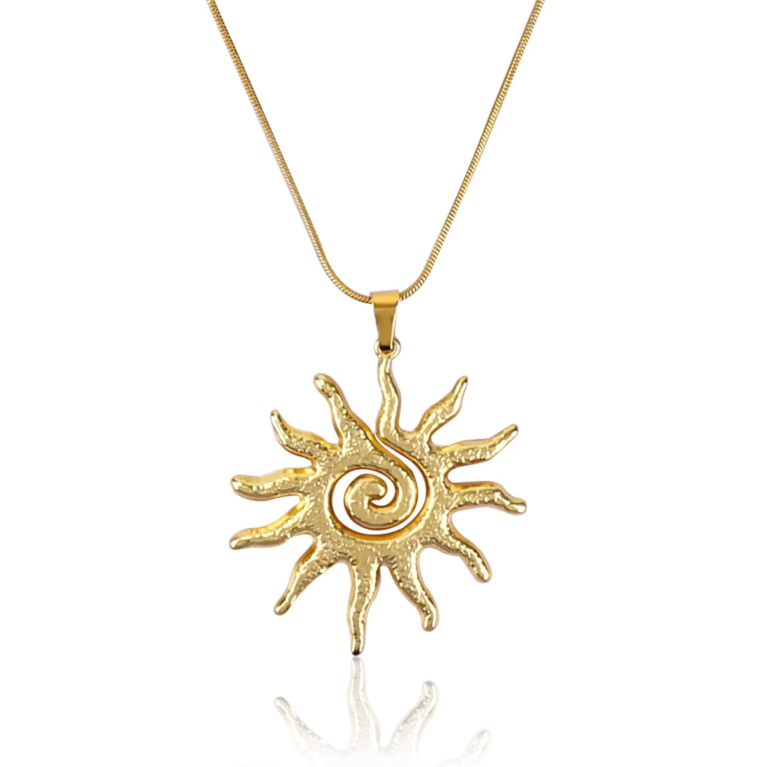 Mikovivi Collana con Ciondolo a Forma di Sole in Oro per Donna - immagine 1